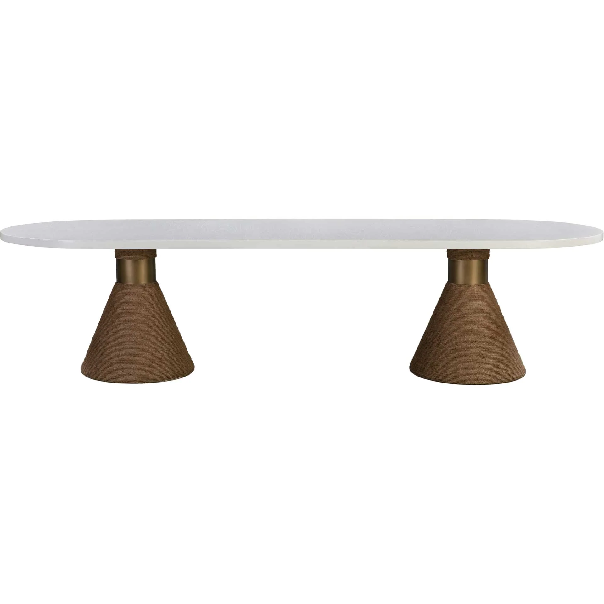 Riley Rope Oval Table White/Natural - Image 2