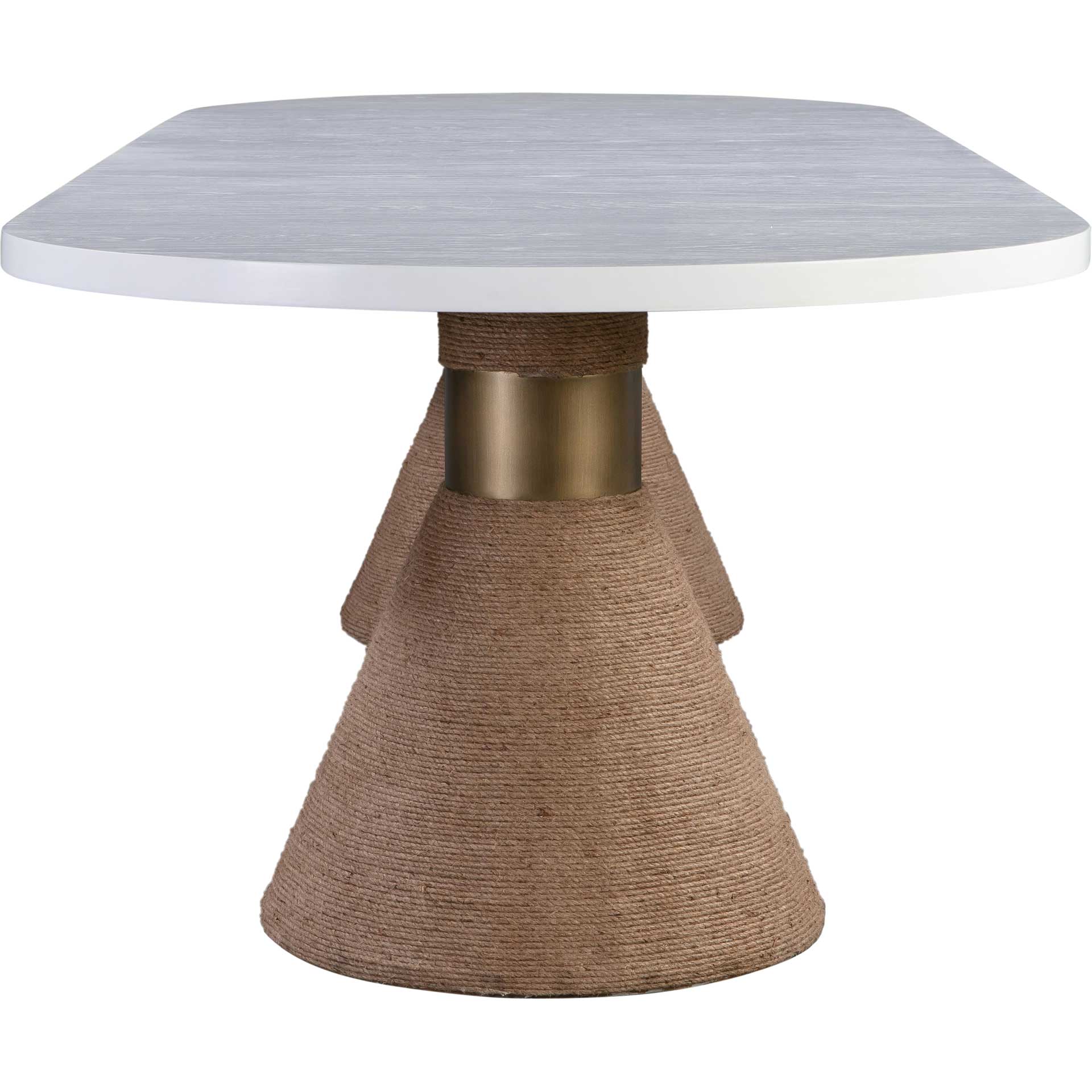 Riley Rope Oval Table White/Natural - Image 3