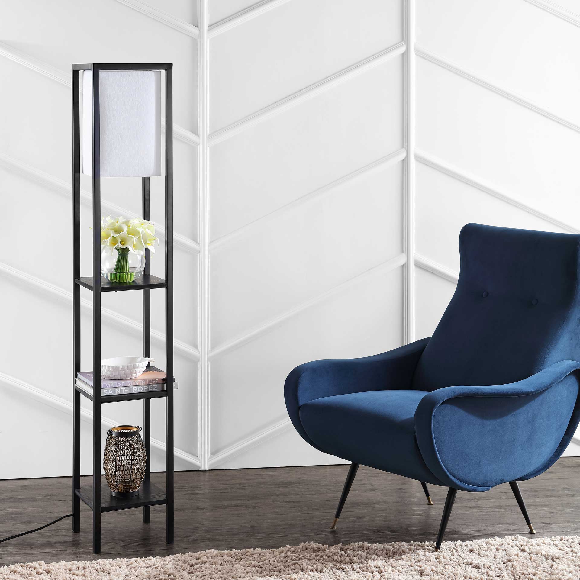 Riley Shelf Floor Lamp Black - Image 3