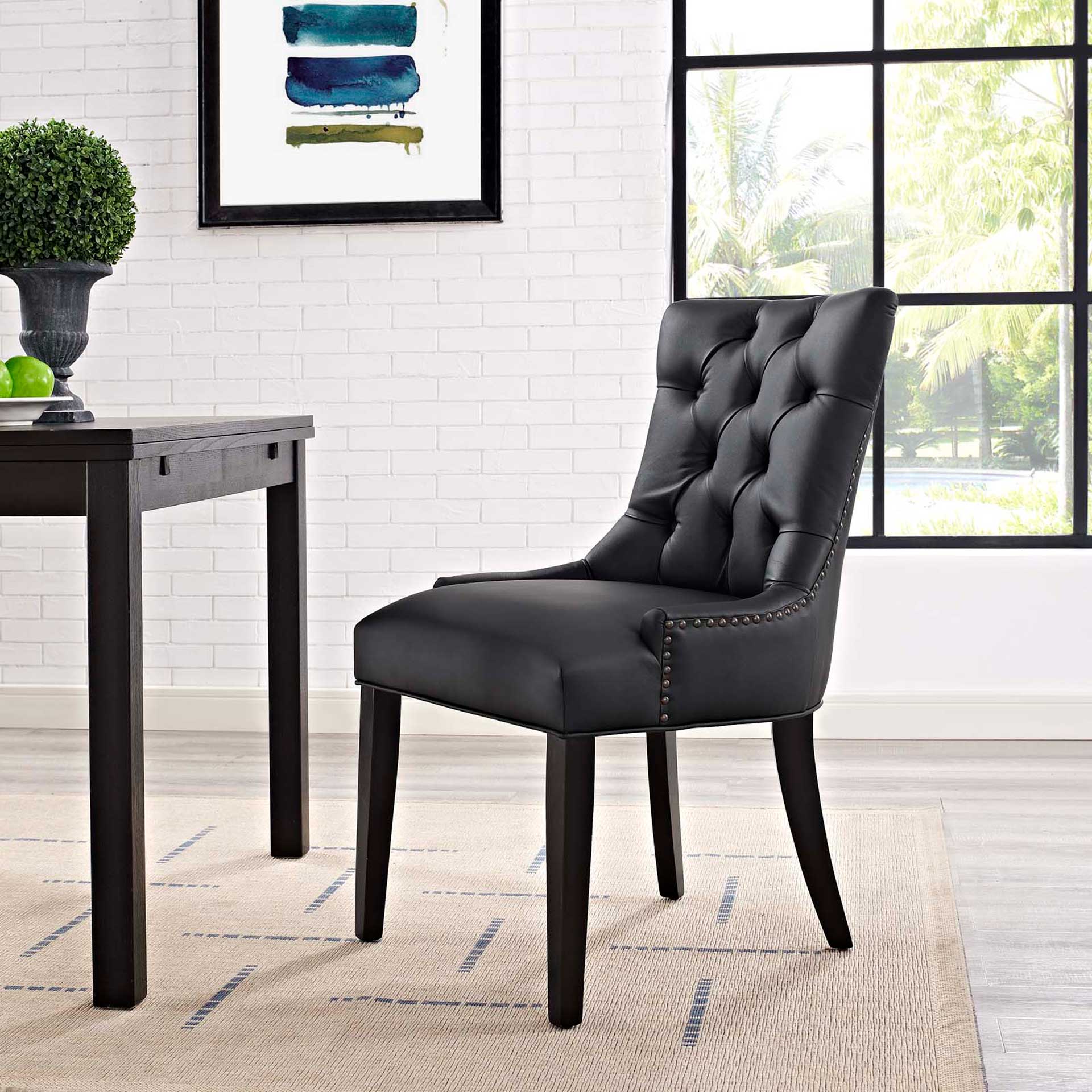 Riley Vinyl Dining Chair Black - Image 4