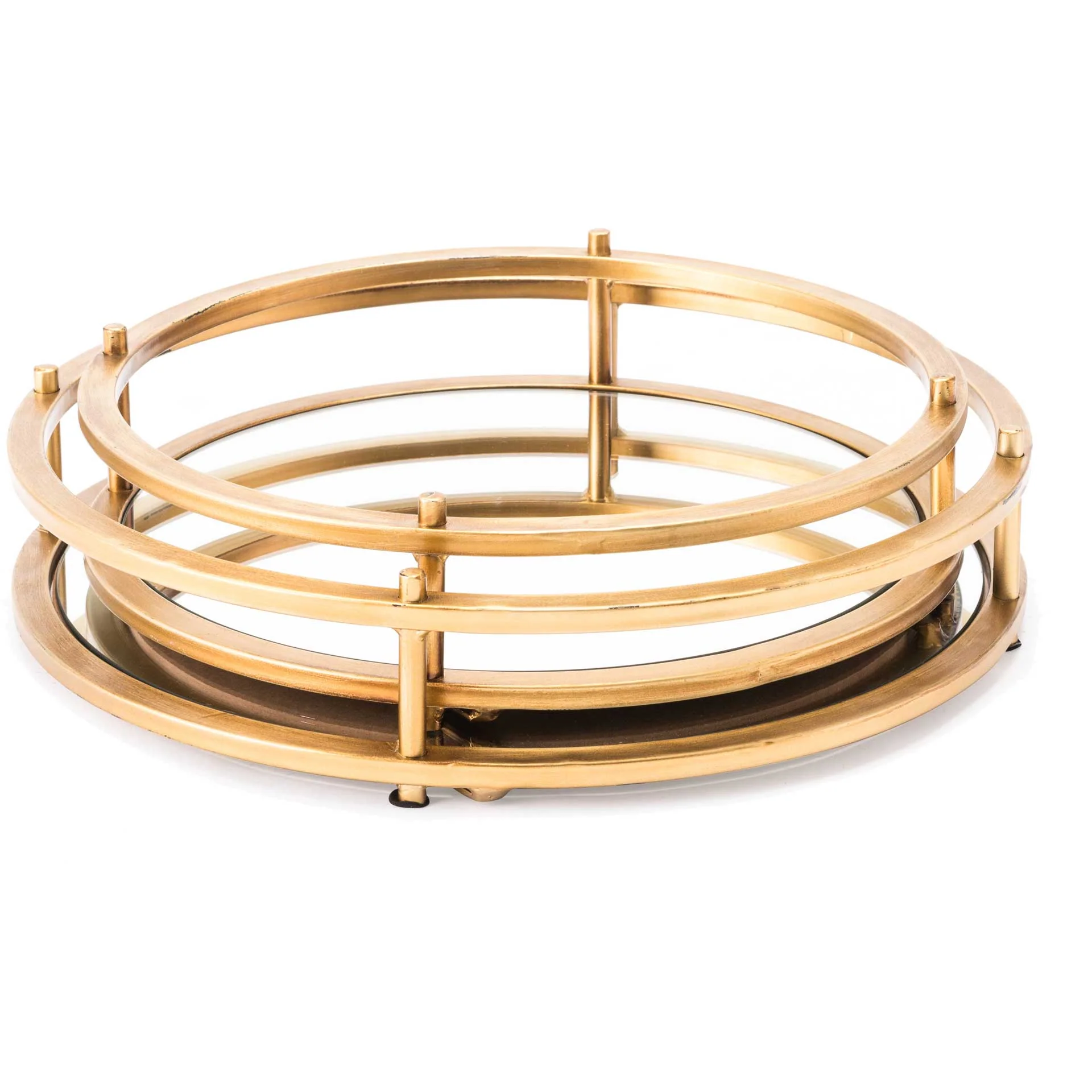 Rings Mirrored Tray Gold (Set of 2) - Image 3