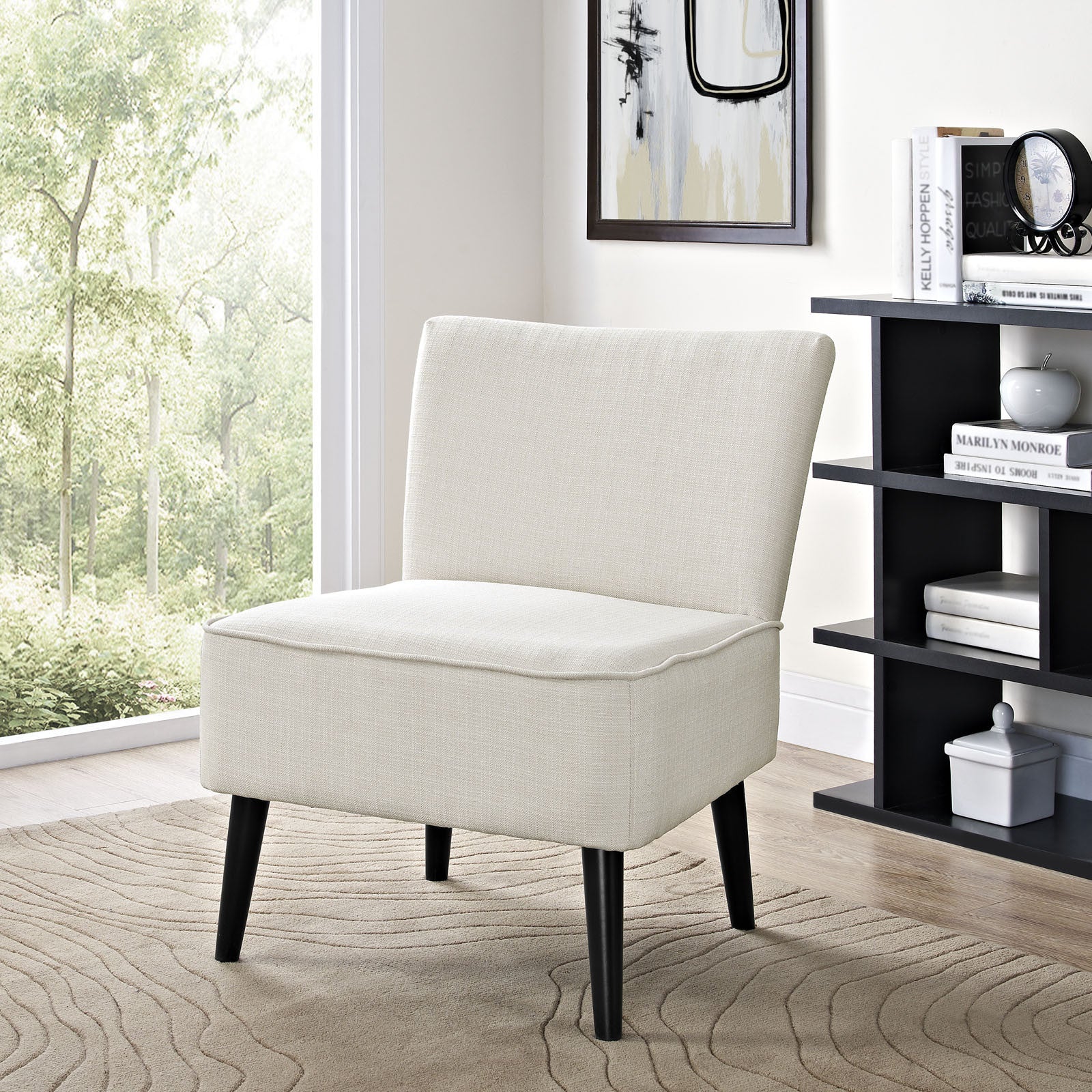 Risa Fabric Side Chair Beige - Image 4