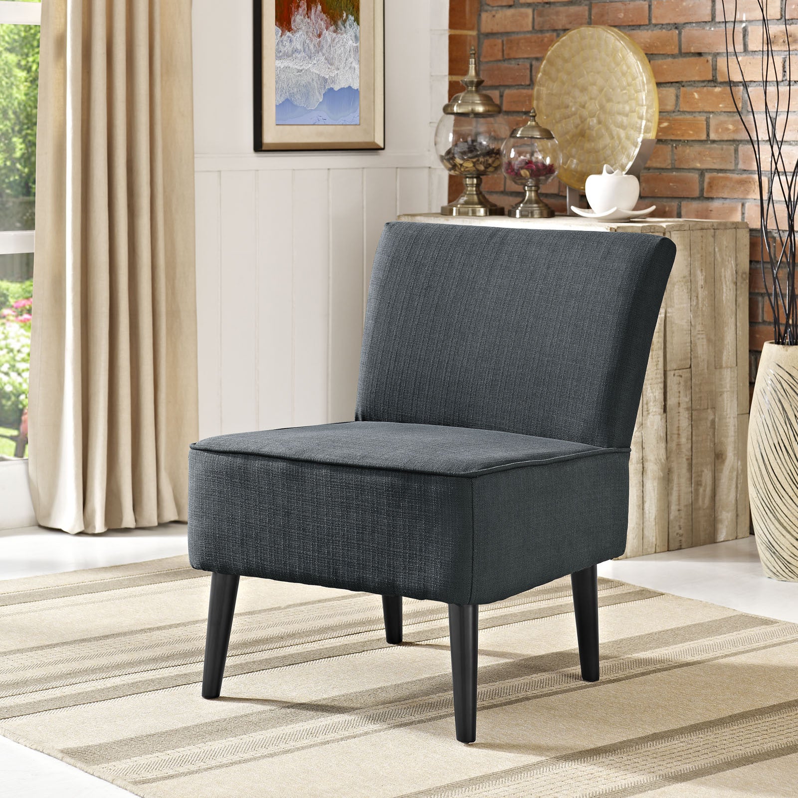 Risa Fabric Side Chair Gray - Image 4