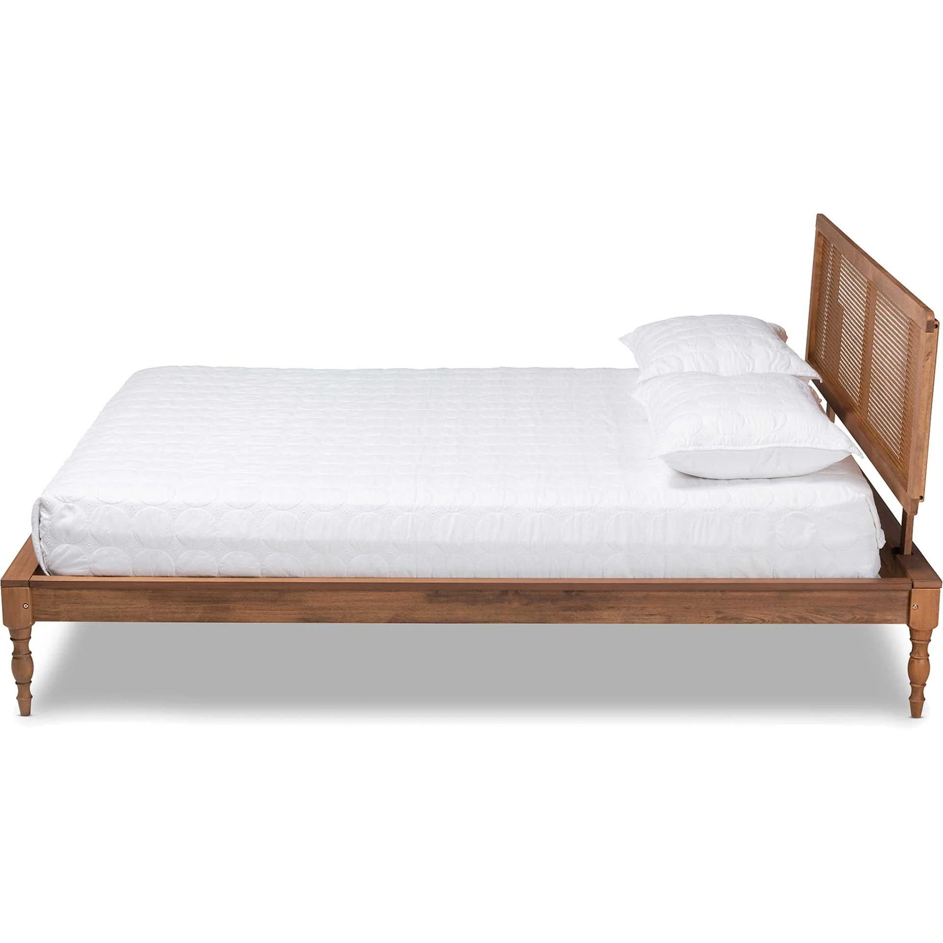 Rob Wood/Synthetic Rattan Bed Ash Walnut - Image 2