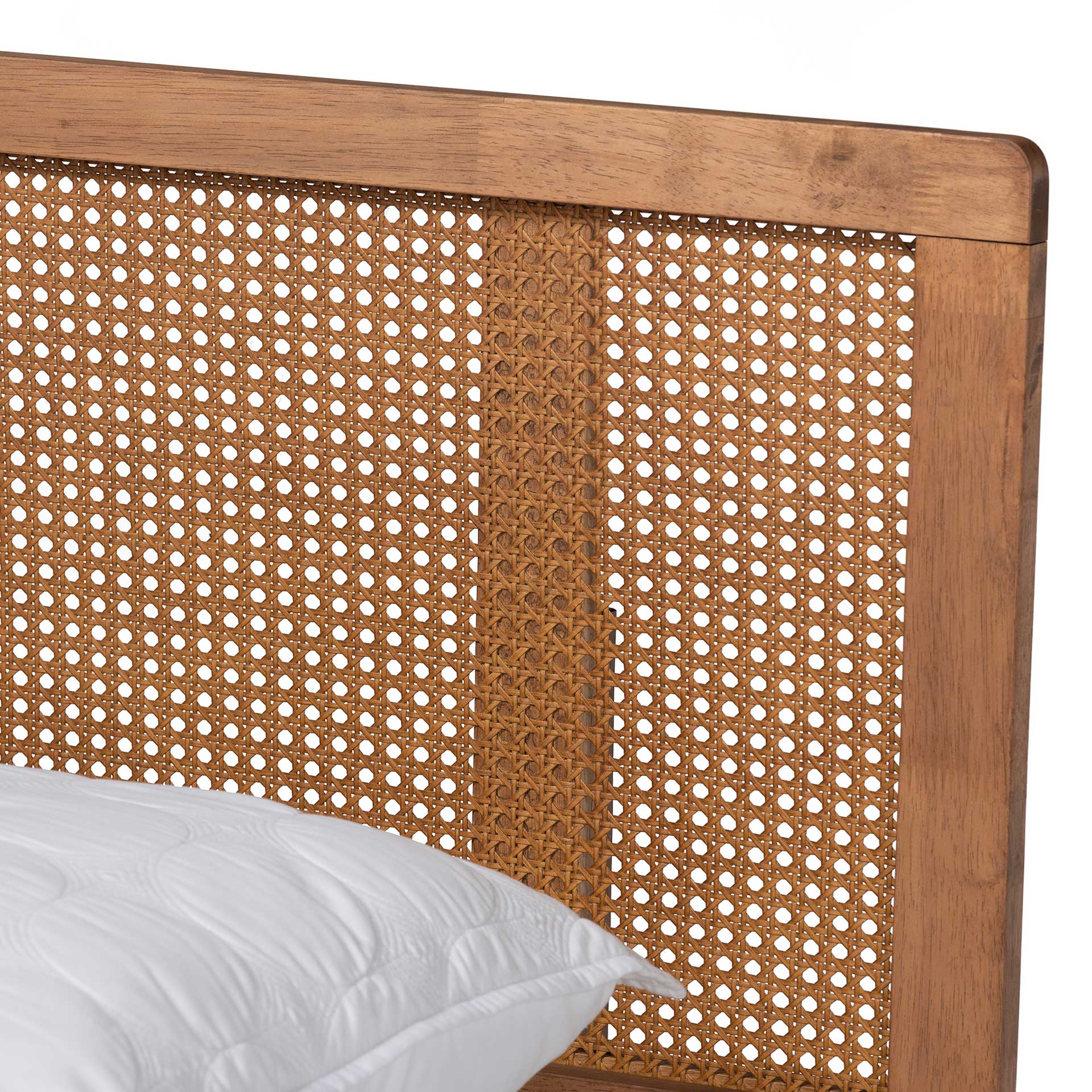 Rob Wood/Synthetic Rattan Bed Ash Walnut - Image 3