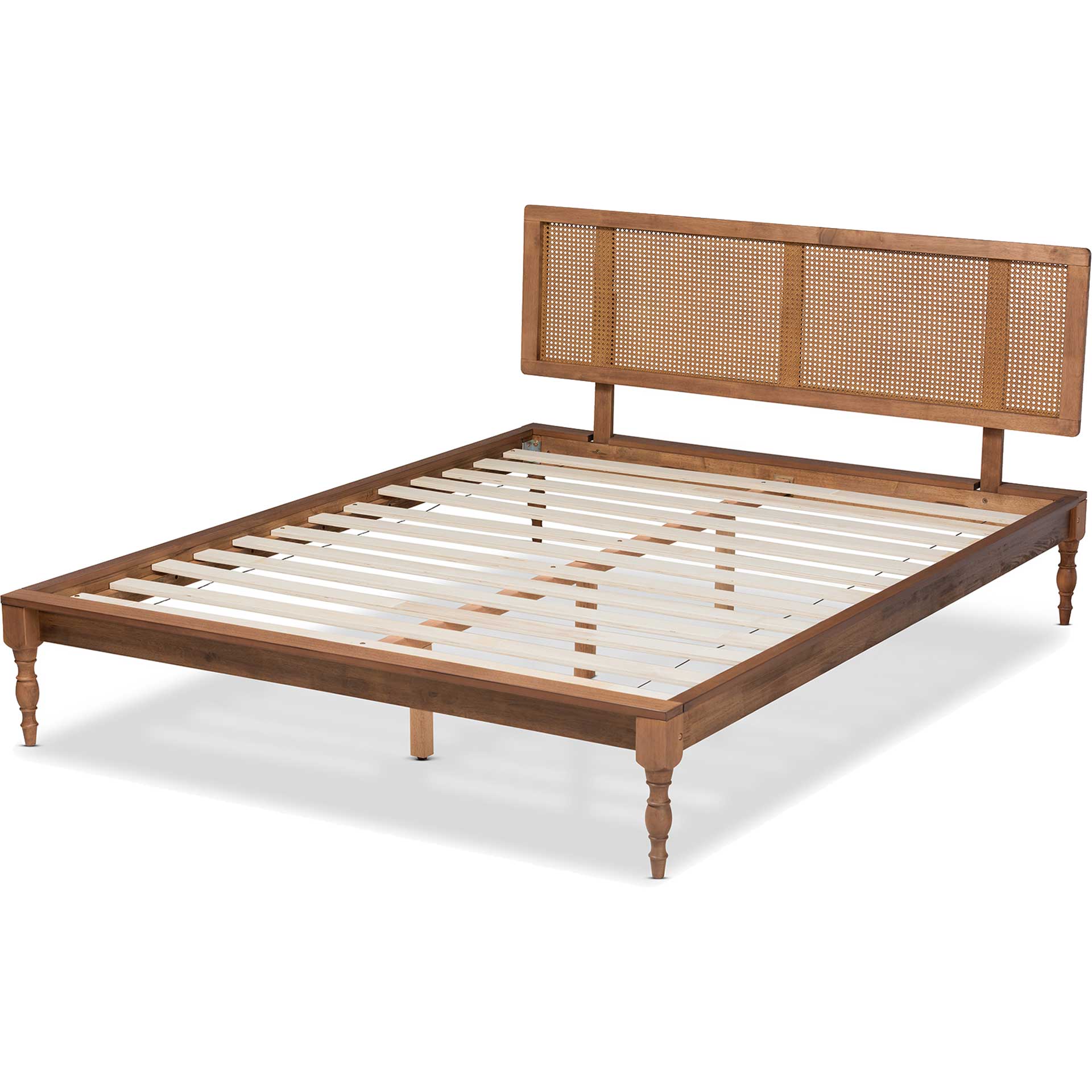Rob Wood/Synthetic Rattan Bed Ash Walnut - Image 4