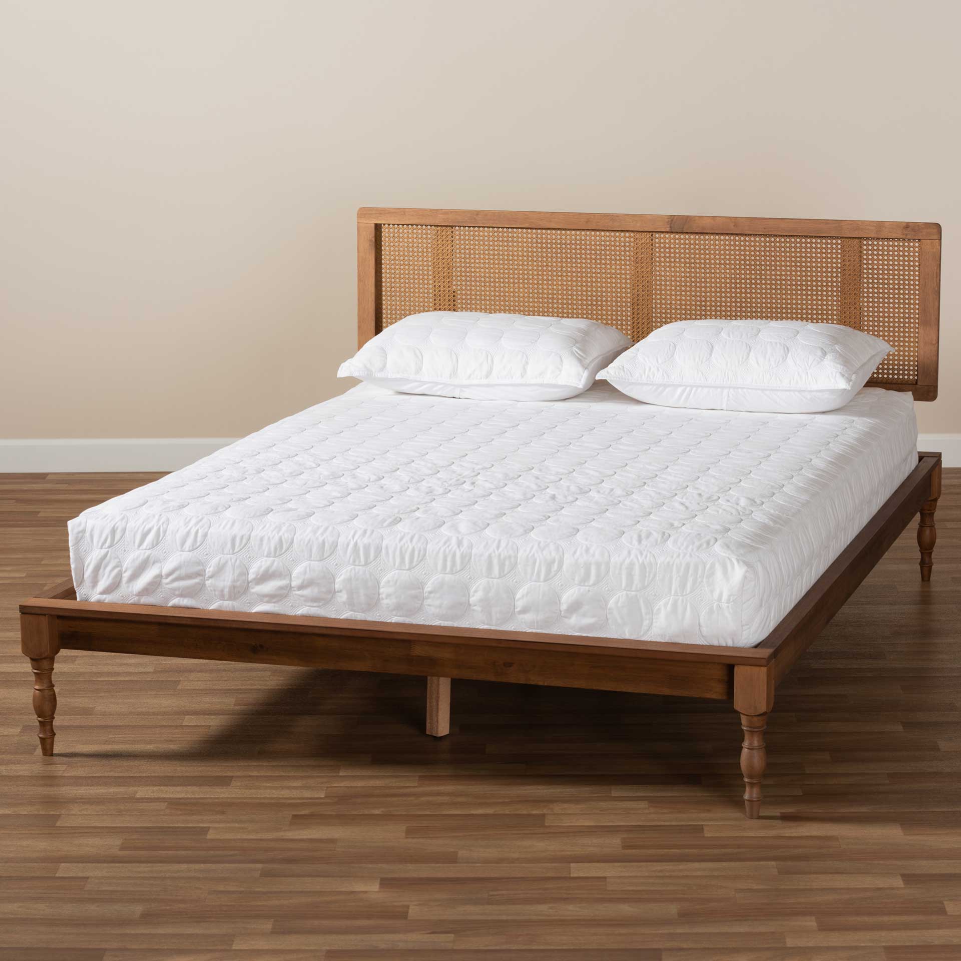 Rob Wood/Synthetic Rattan Bed Ash Walnut - Image 8