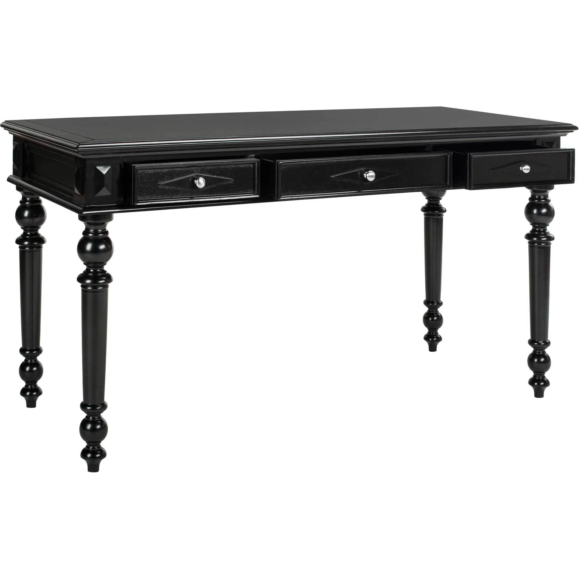 Robert 3 Drawer Desk Black - Image 4