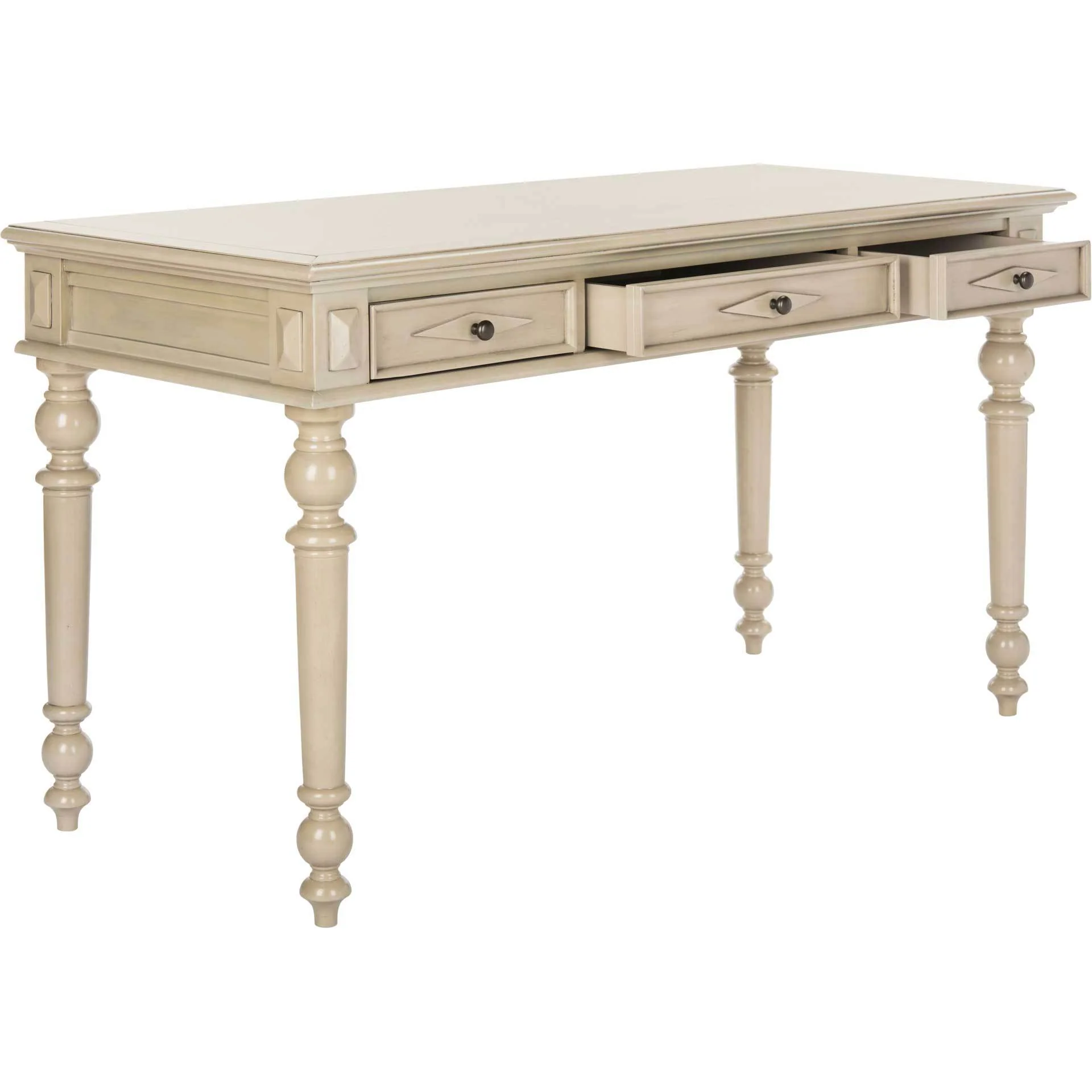 Robert 3 Drawer Desk Light Beige - Image 2