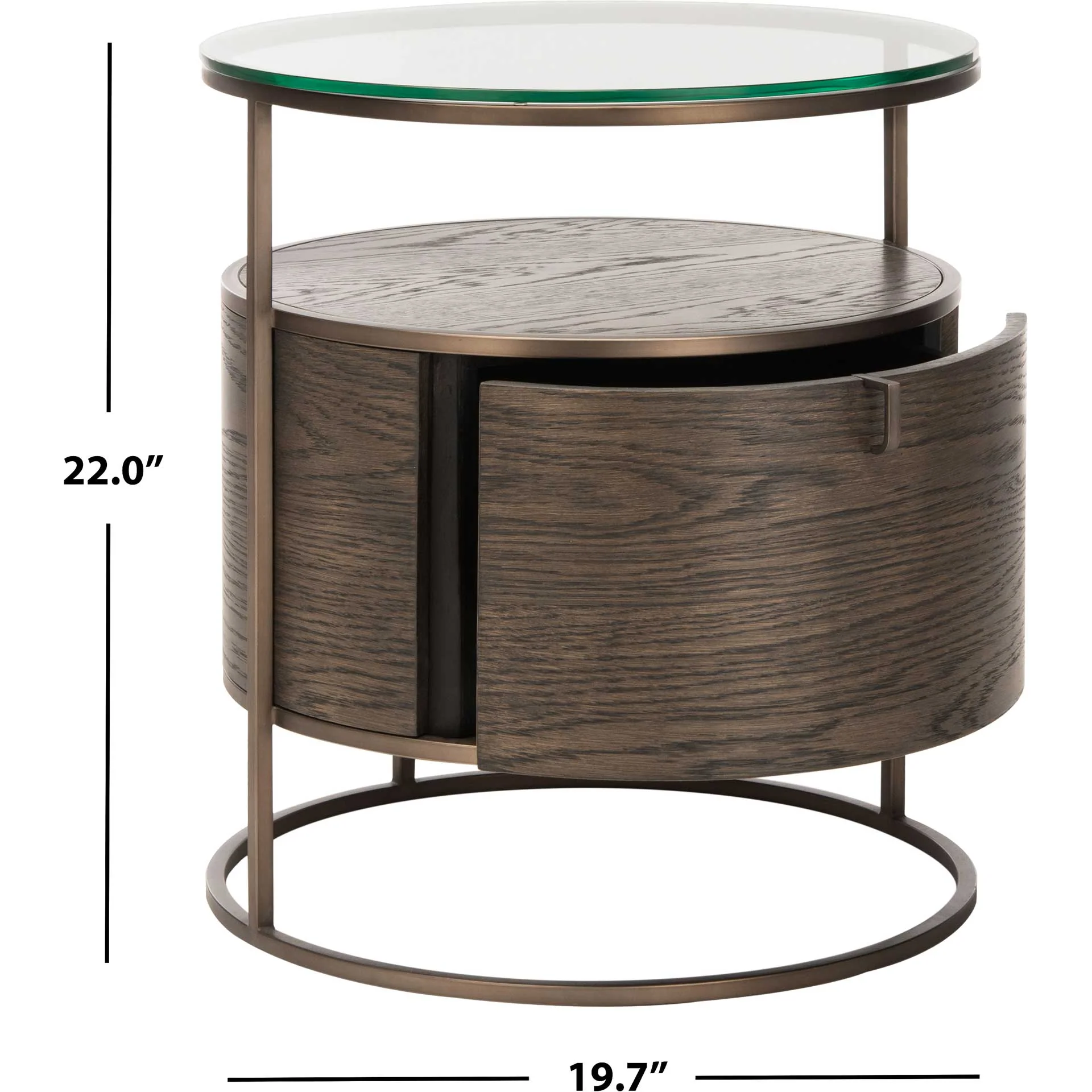 Robin Round 1 Drawer Nightstand Dark Walnut - Image 8