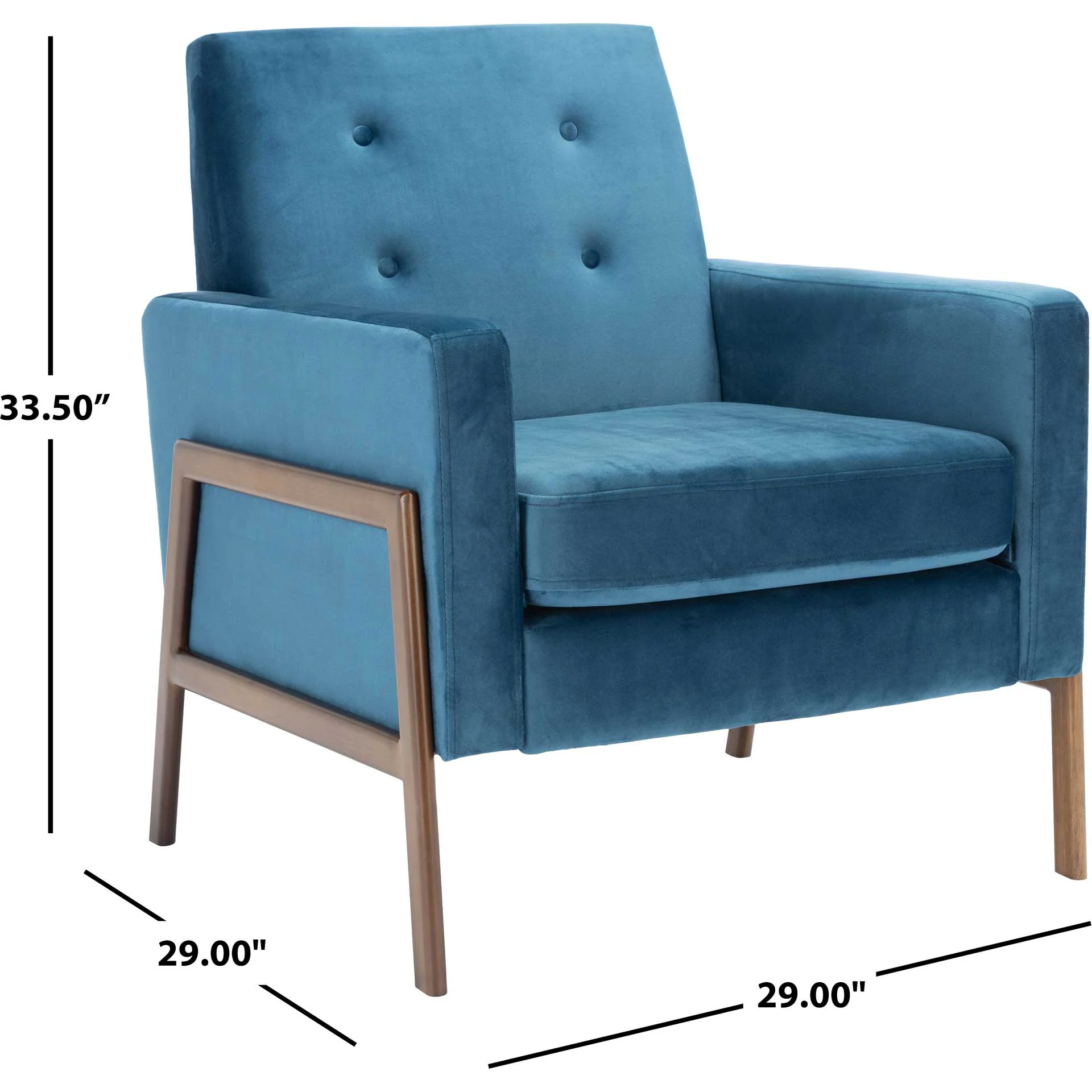 Rocha Sofa Accent Chair Blue/Antique Coffee - Image 8