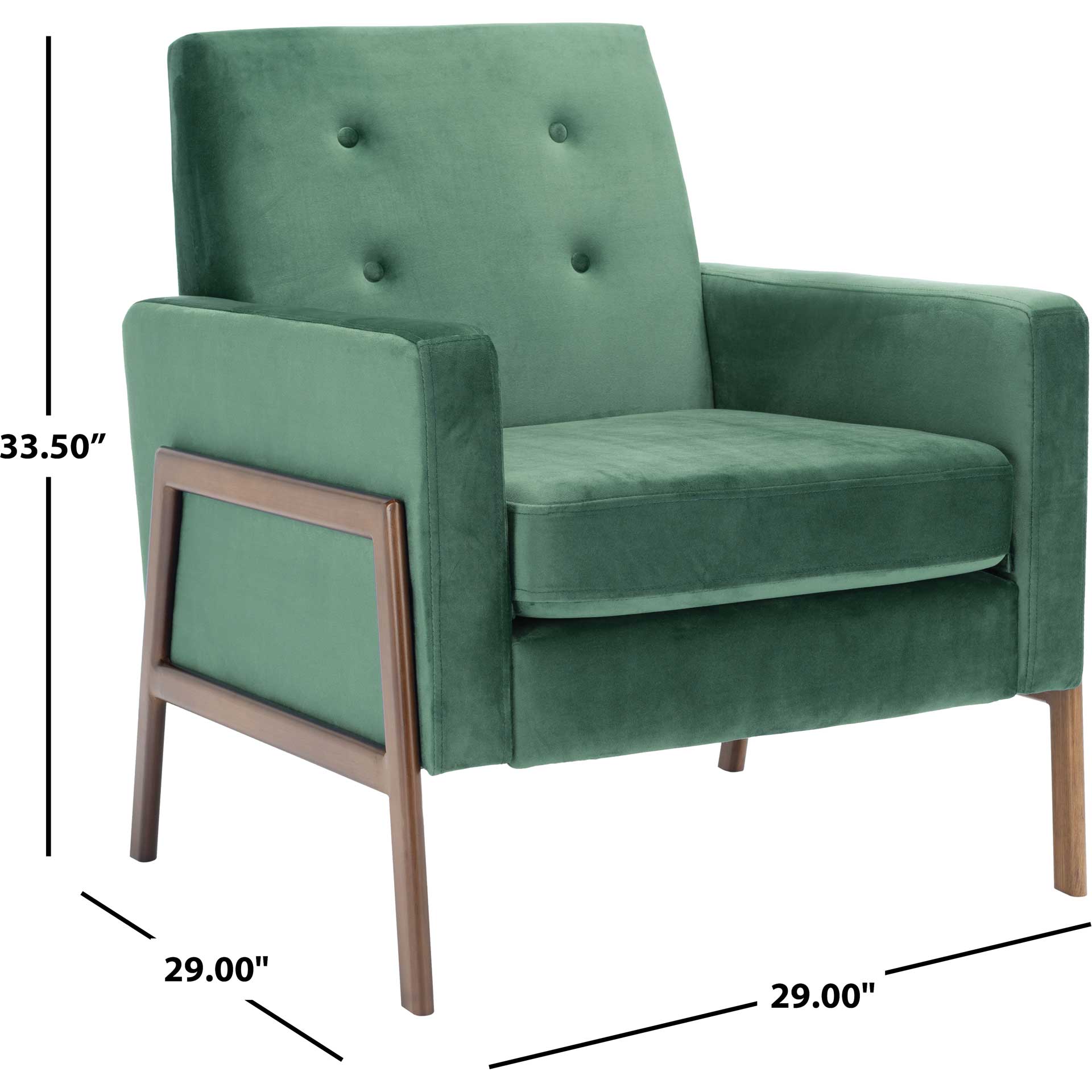 Rocha Sofa Accent Chair Malachite Green/Antique Coffee - Image 8