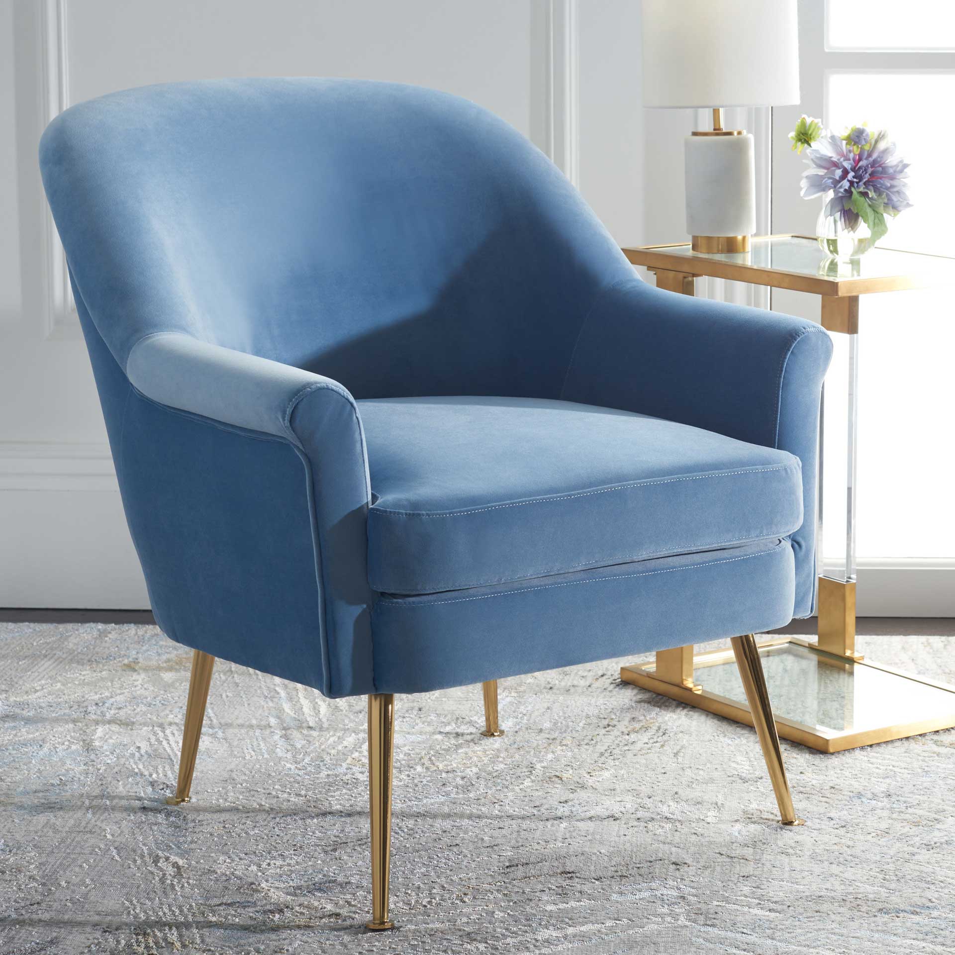Rockford Accent Chair Light Blue - Image 4