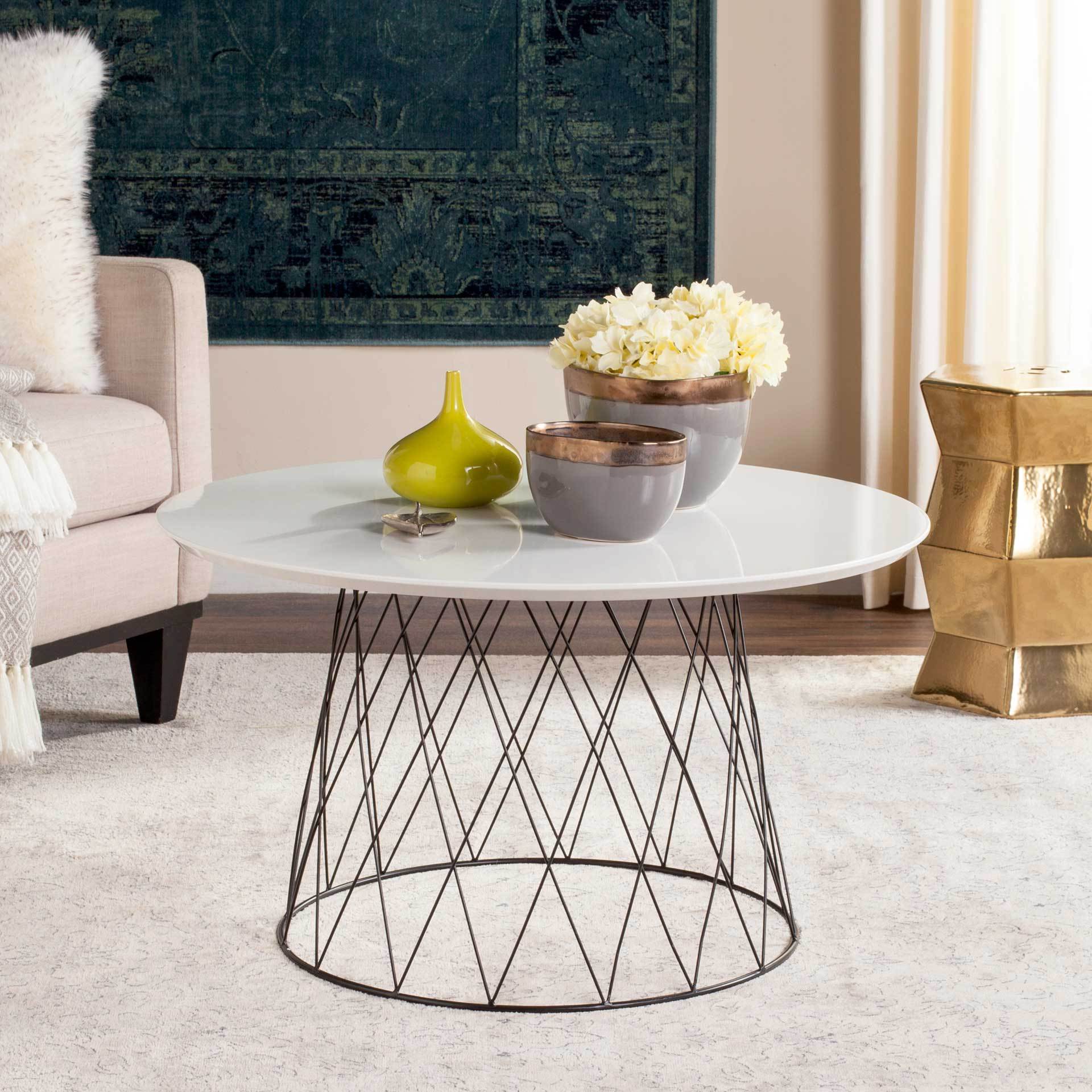 Rocky Lacquer Coffee Table White/Black - Image 2
