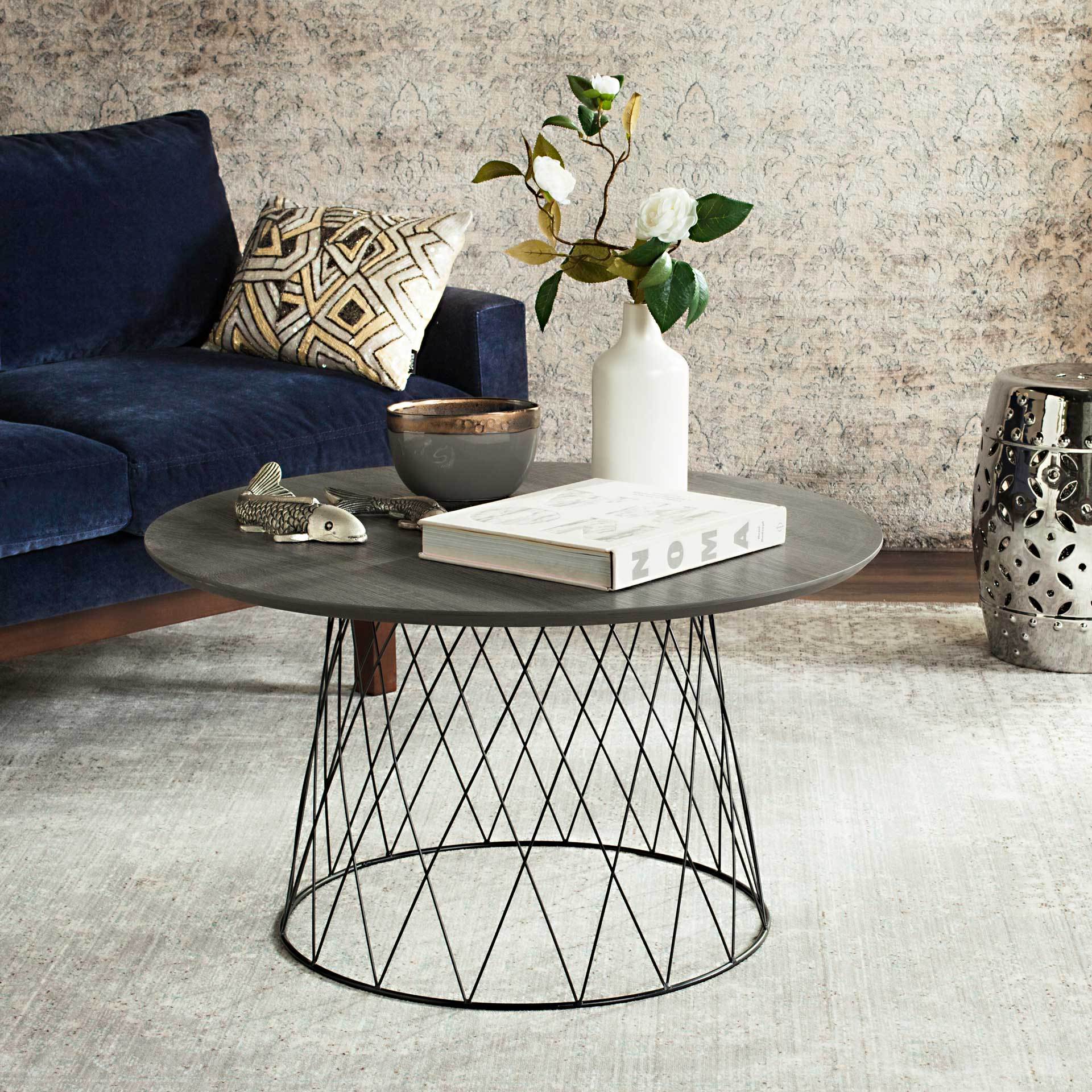 Rocky Wood Coffee Table Dark Gray/Black - Image 2