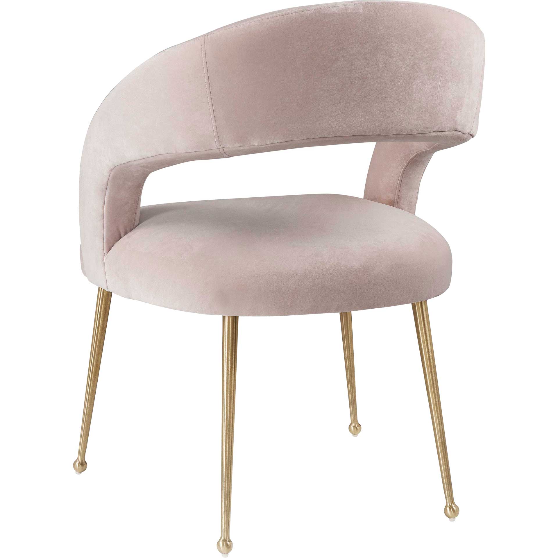Rodgers Velvet Dining Chair Blush - Image 3