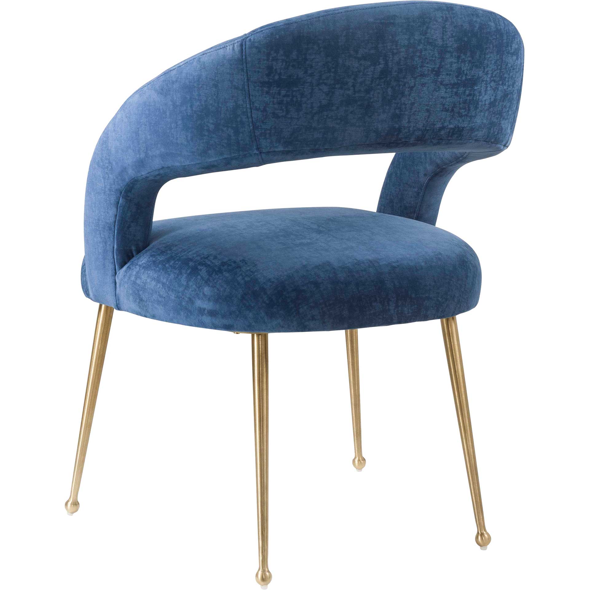 Rodgers Velvet Dining Chair Navy - Image 3