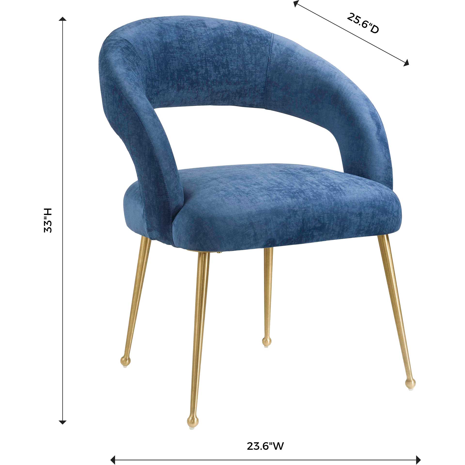 Rodgers Velvet Dining Chair Navy - Image 6