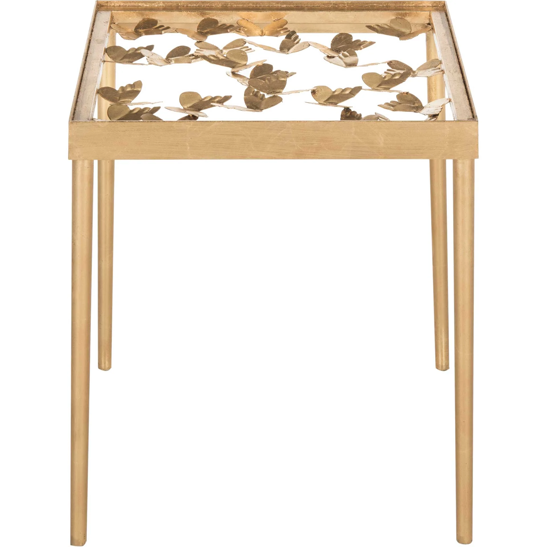 Rodney Butterfly Side Table Antique Gold - Image 2