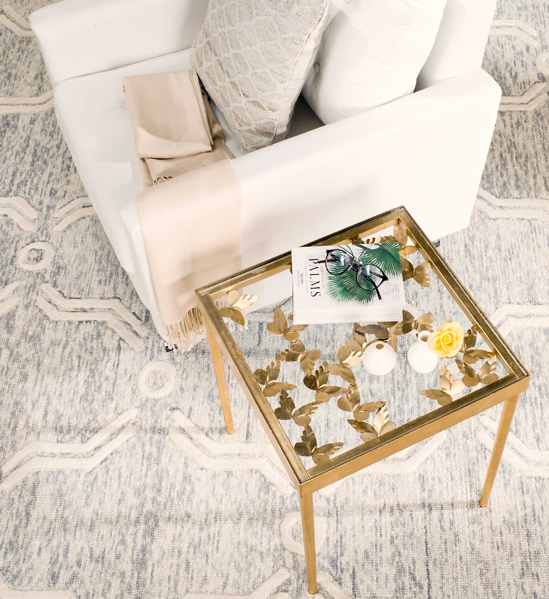 Rodney Butterfly Side Table Antique Gold - Image 4