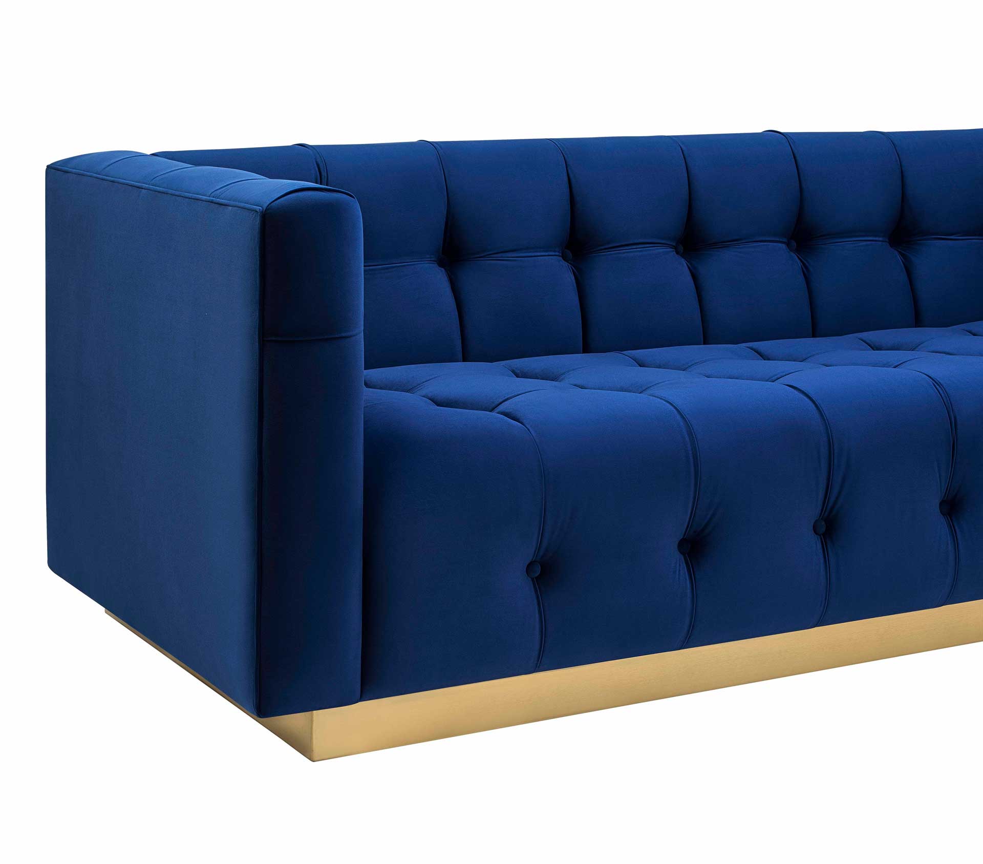 Roe Velvet Sofa Navy - Image 4