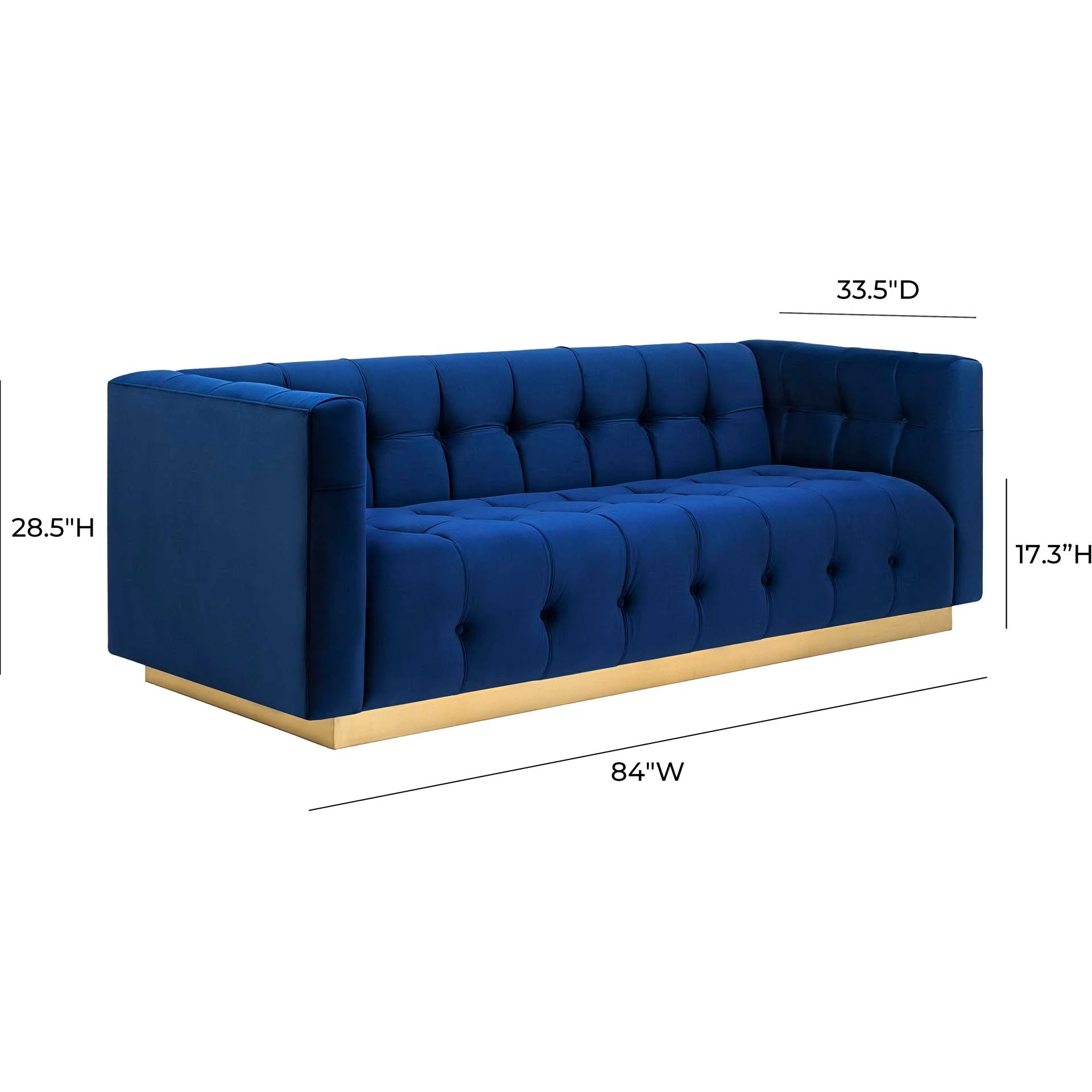 Roe Velvet Sofa Navy - Image 5