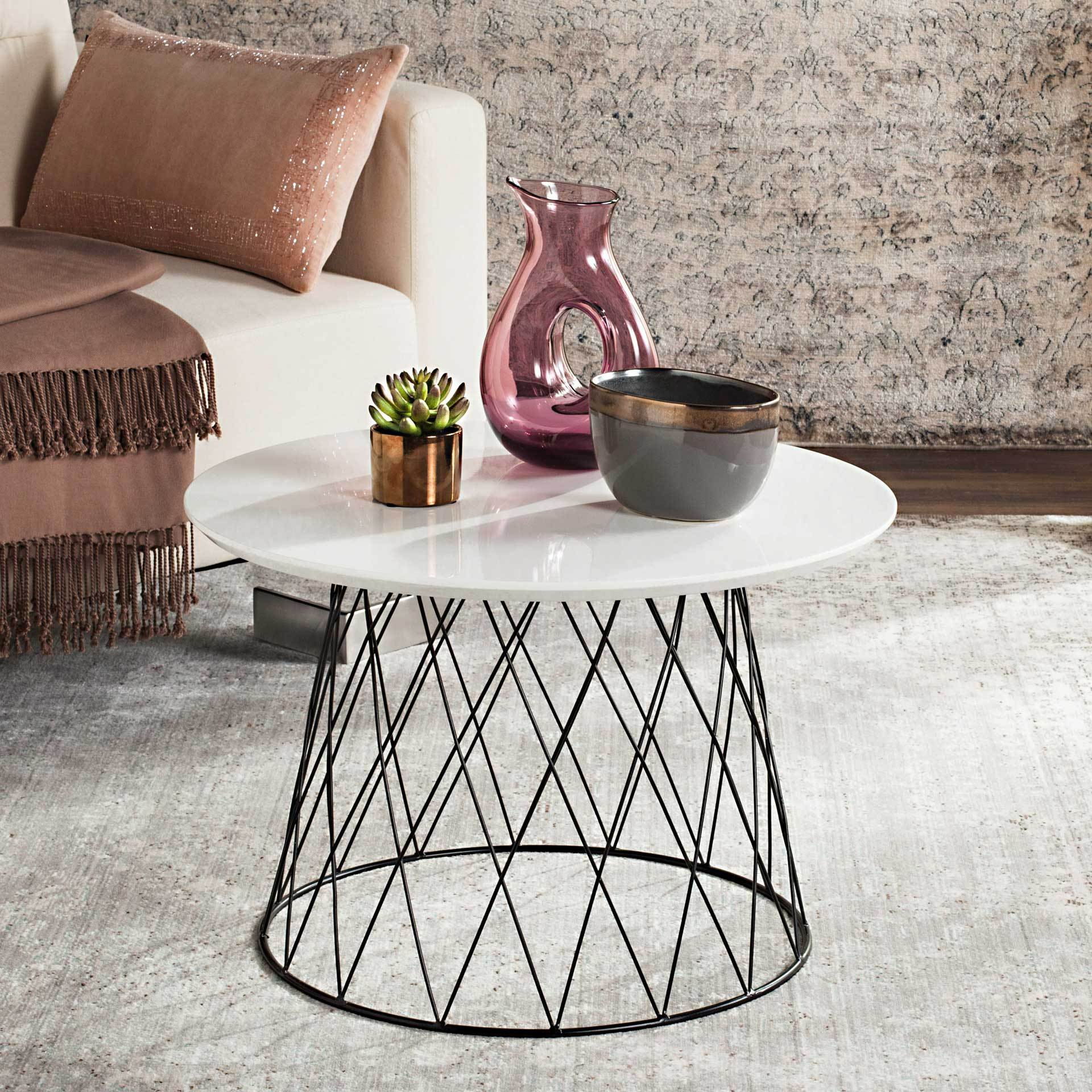 Rogelio Lacquer End Table White/Black - Image 2