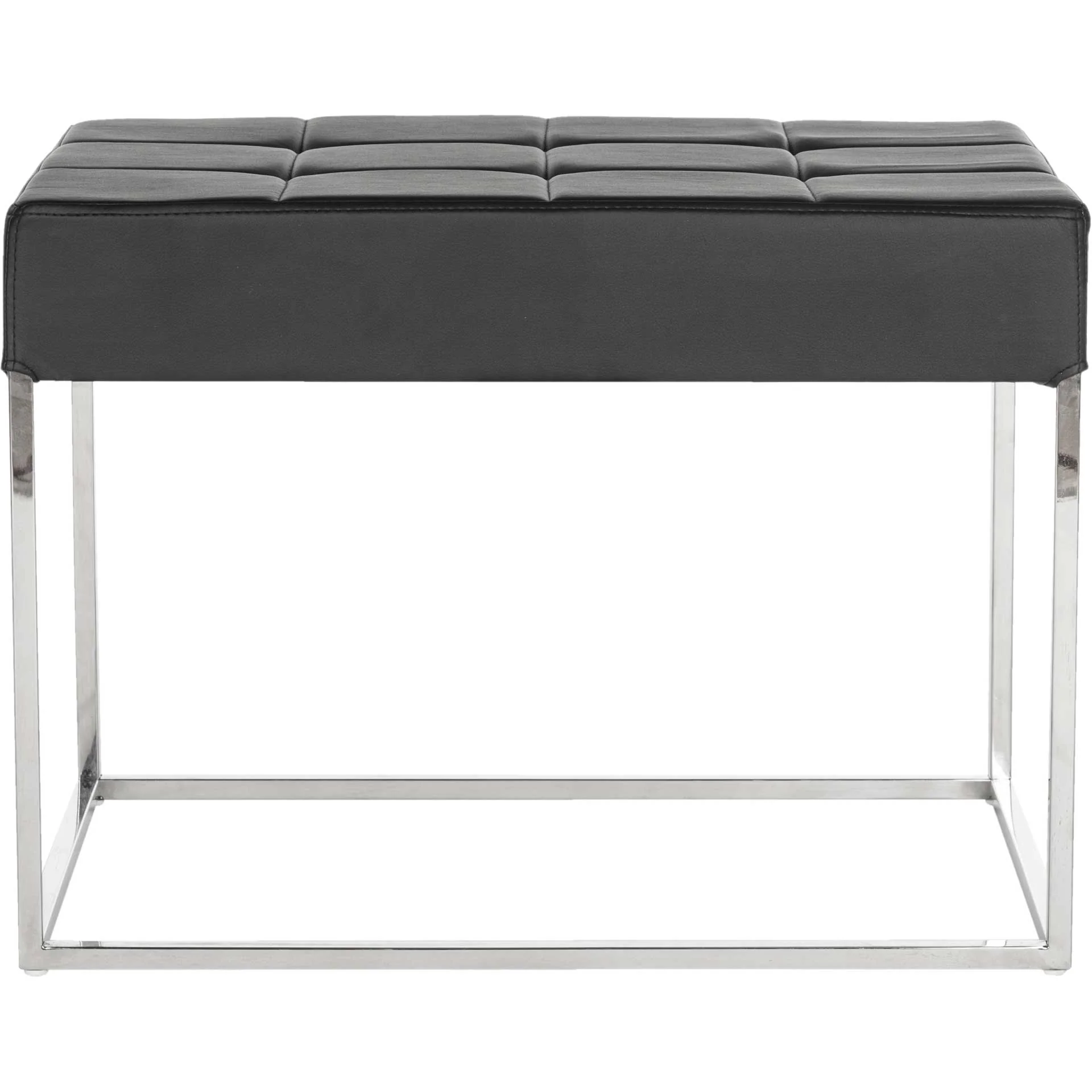 Roger Ottoman Black/Chrome - Image 2