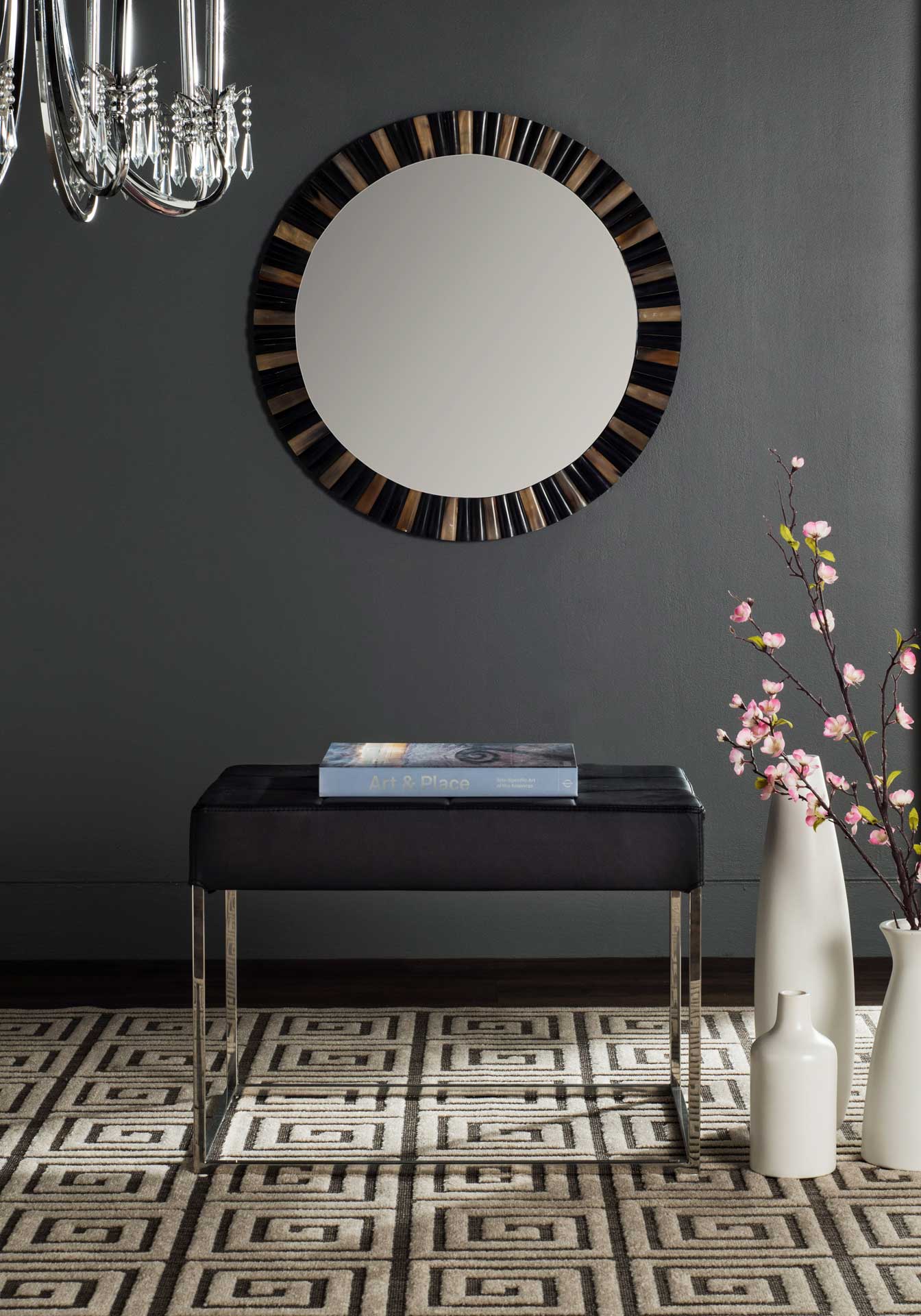 Roger Ottoman Black/Chrome - Image 4