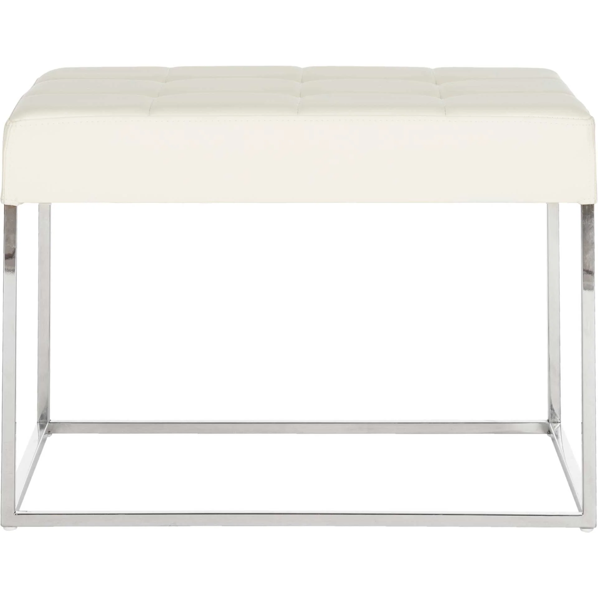 Roger Ottoman Creme/Chrome - Image 2