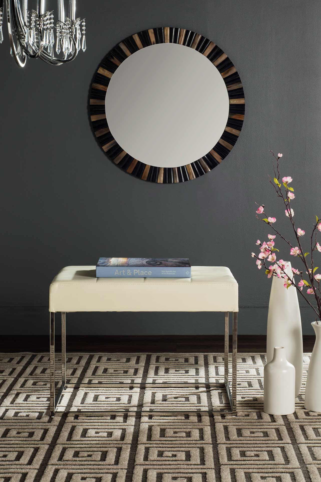 Roger Ottoman Creme/Chrome - Image 4