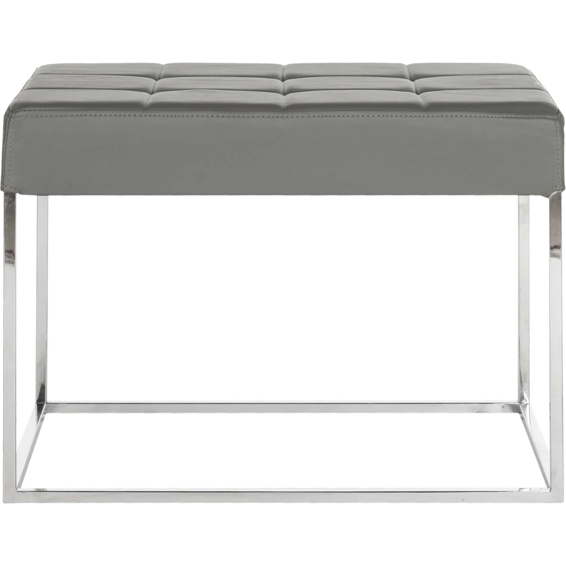 Roger Ottoman Gray/Chrome - Image 2