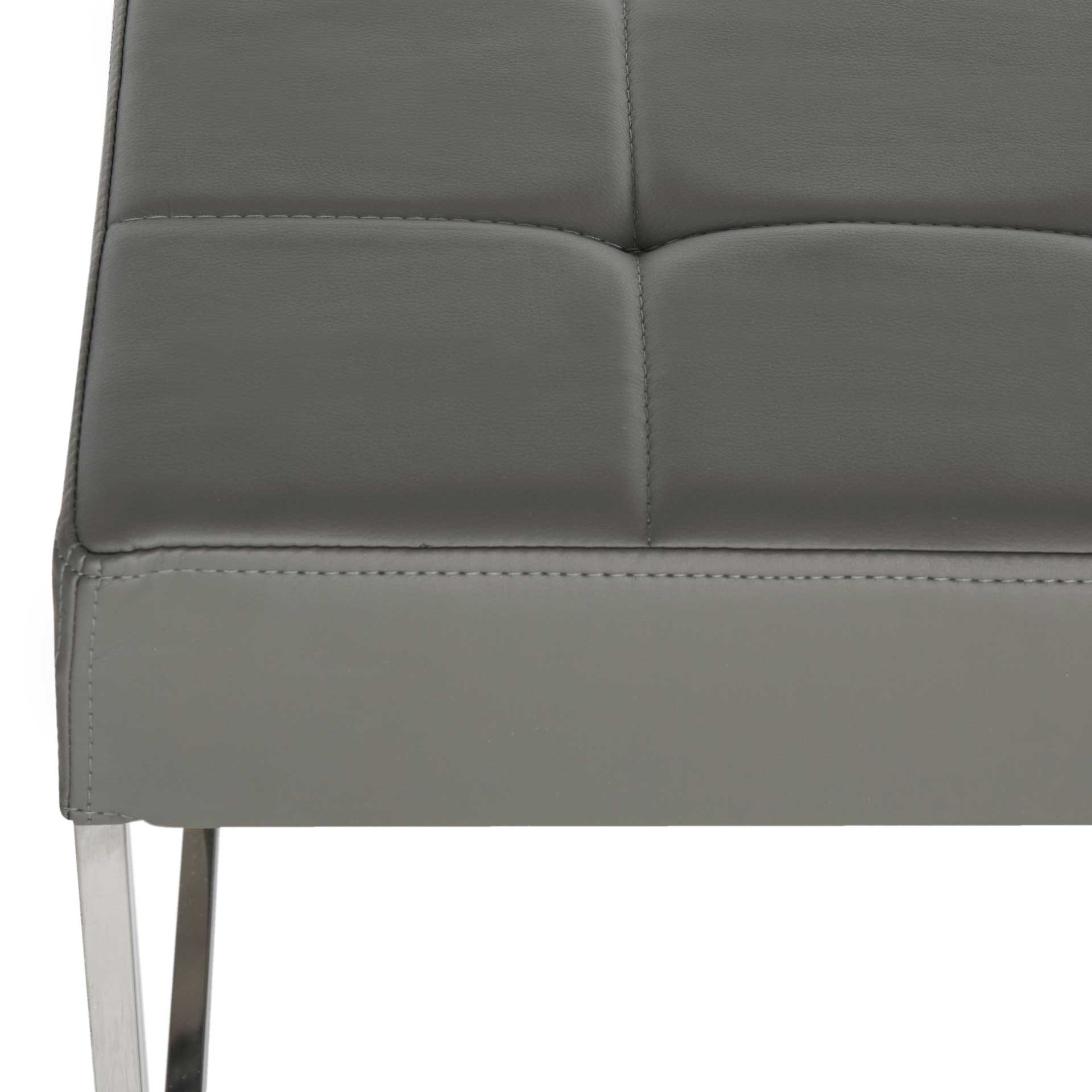 Roger Ottoman Gray/Chrome - Image 3