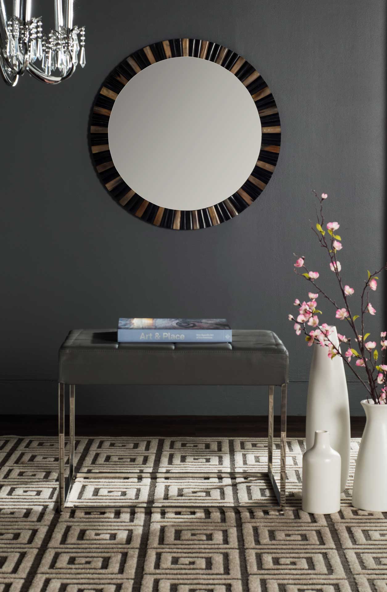 Roger Ottoman Gray/Chrome - Image 4