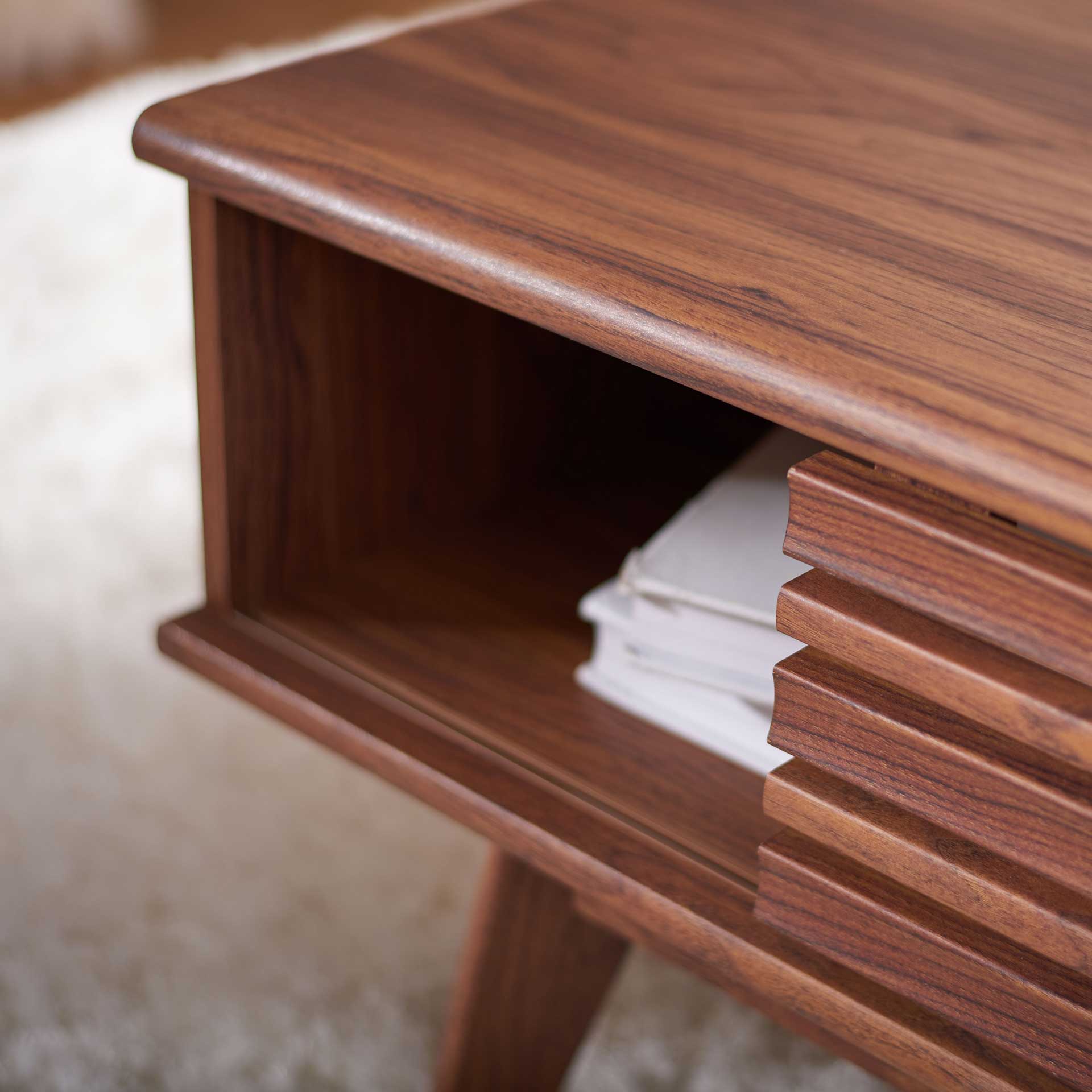 Roitfeld 1 Shelf Coffee Table Walnut - Image 5