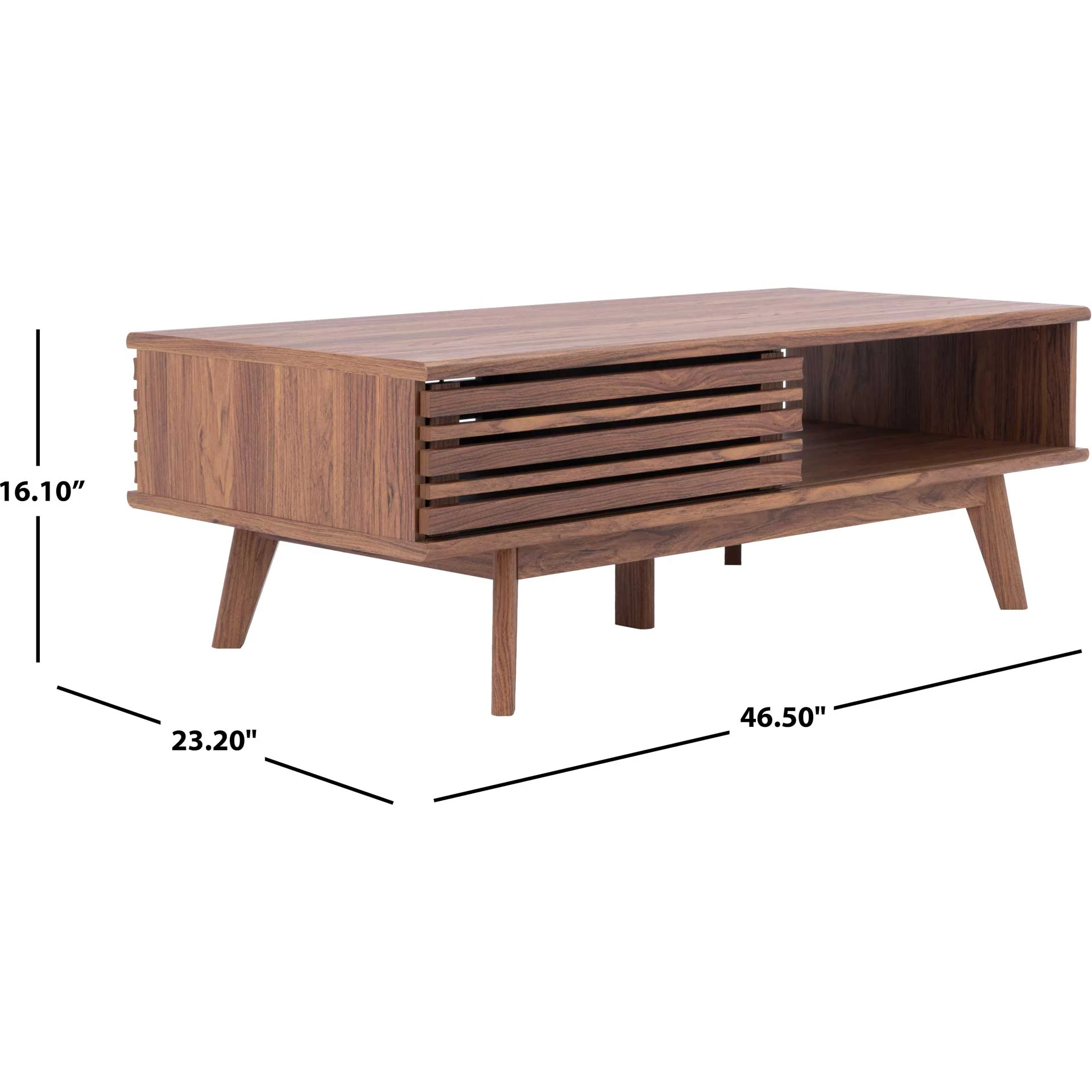 Roitfeld 1 Shelf Coffee Table Walnut - Image 7