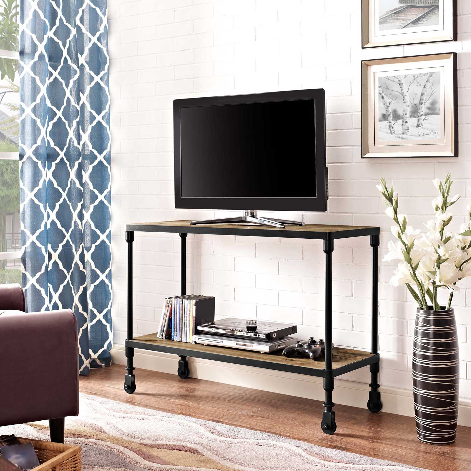 Roland 42" Wood TV Stand Brown - Image 4