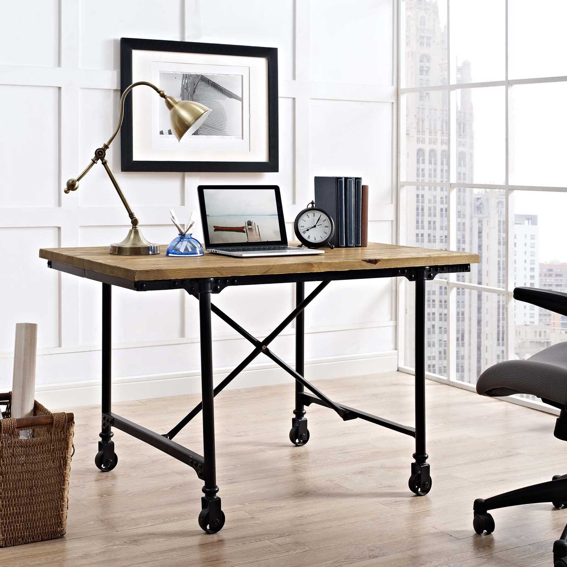 Roland Wood Office Desk Brown - Image 4