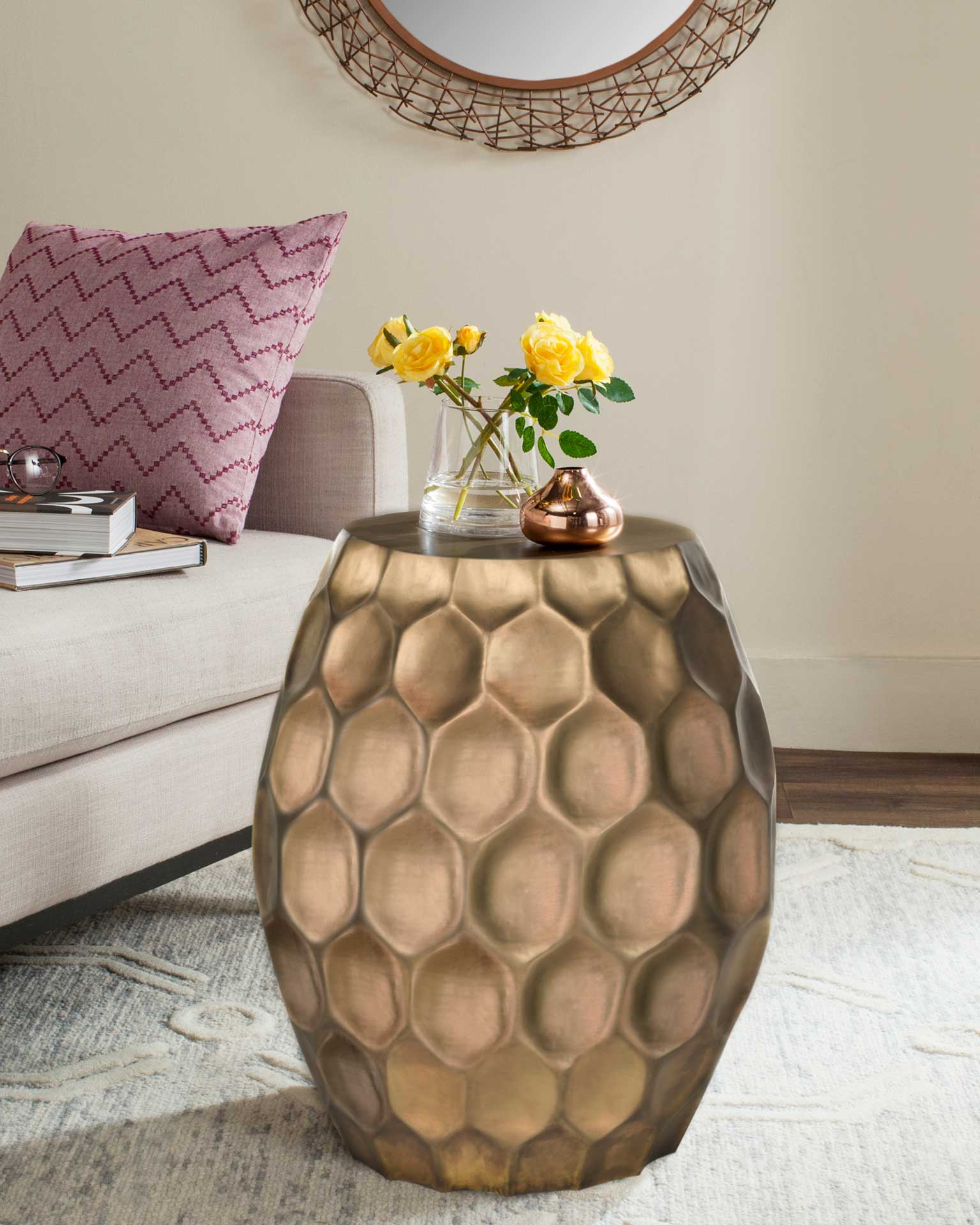 Rolando Side Table Antique Brass - Image 3