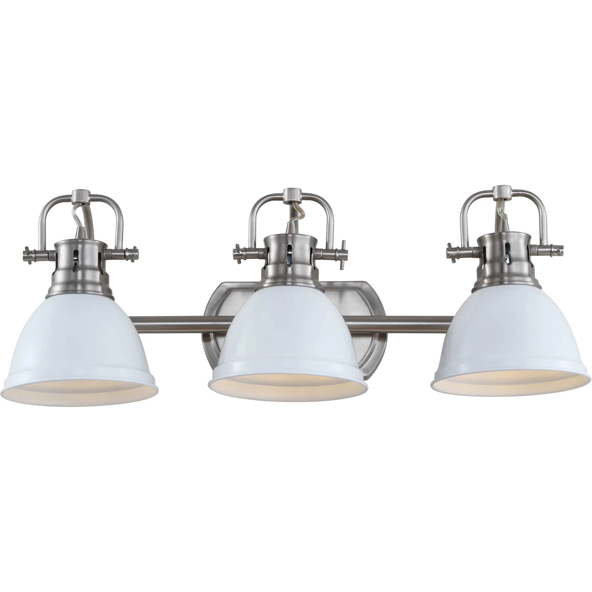 Rome 3 Light Sconce Brush Nickel/White - Image 2