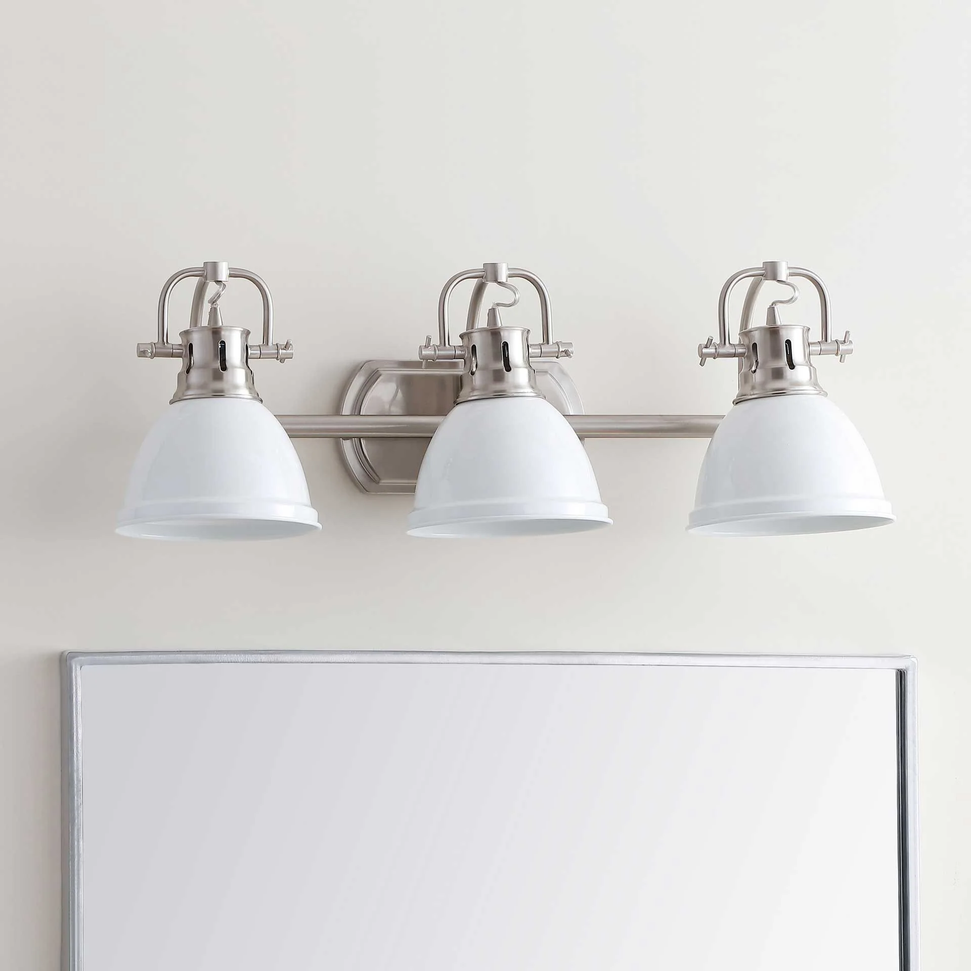 Rome 3 Light Sconce Brush Nickel/White - Image 3