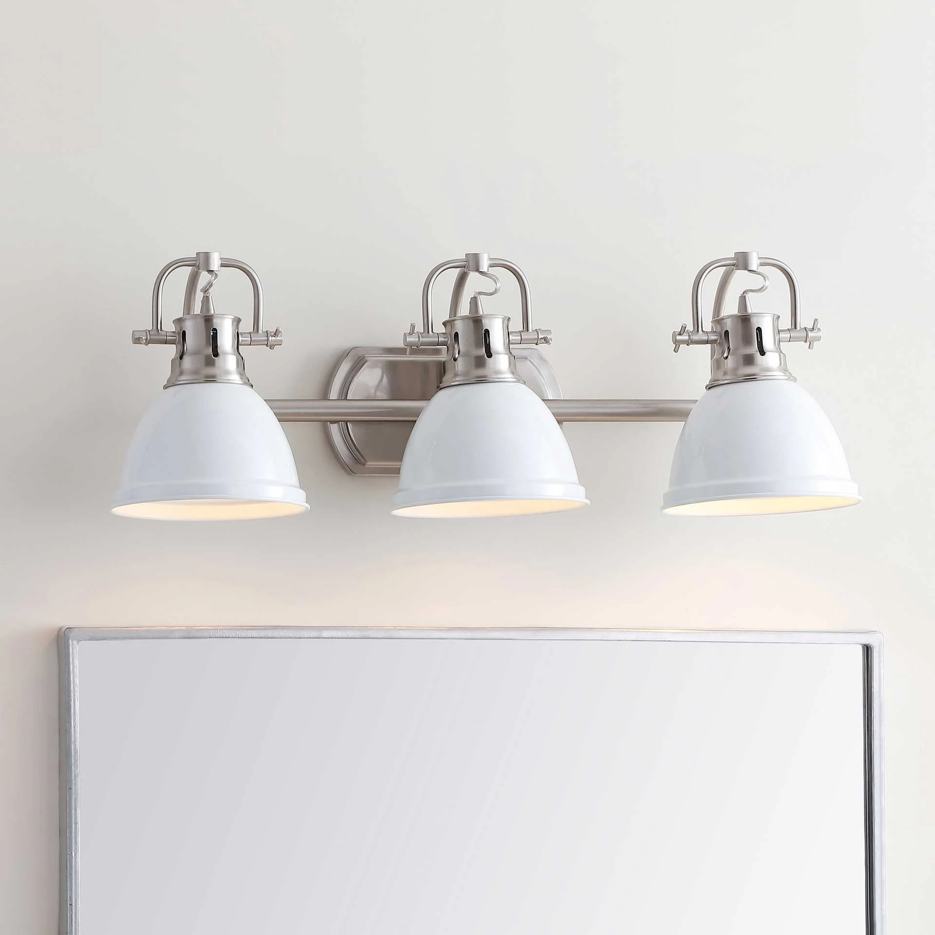 Rome 3 Light Sconce Brush Nickel/White - Image 4