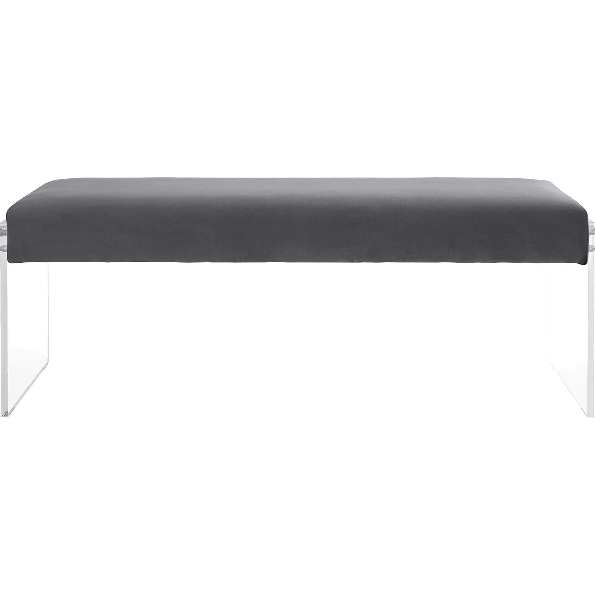 Rome Velvet Bench Gray - Image 2