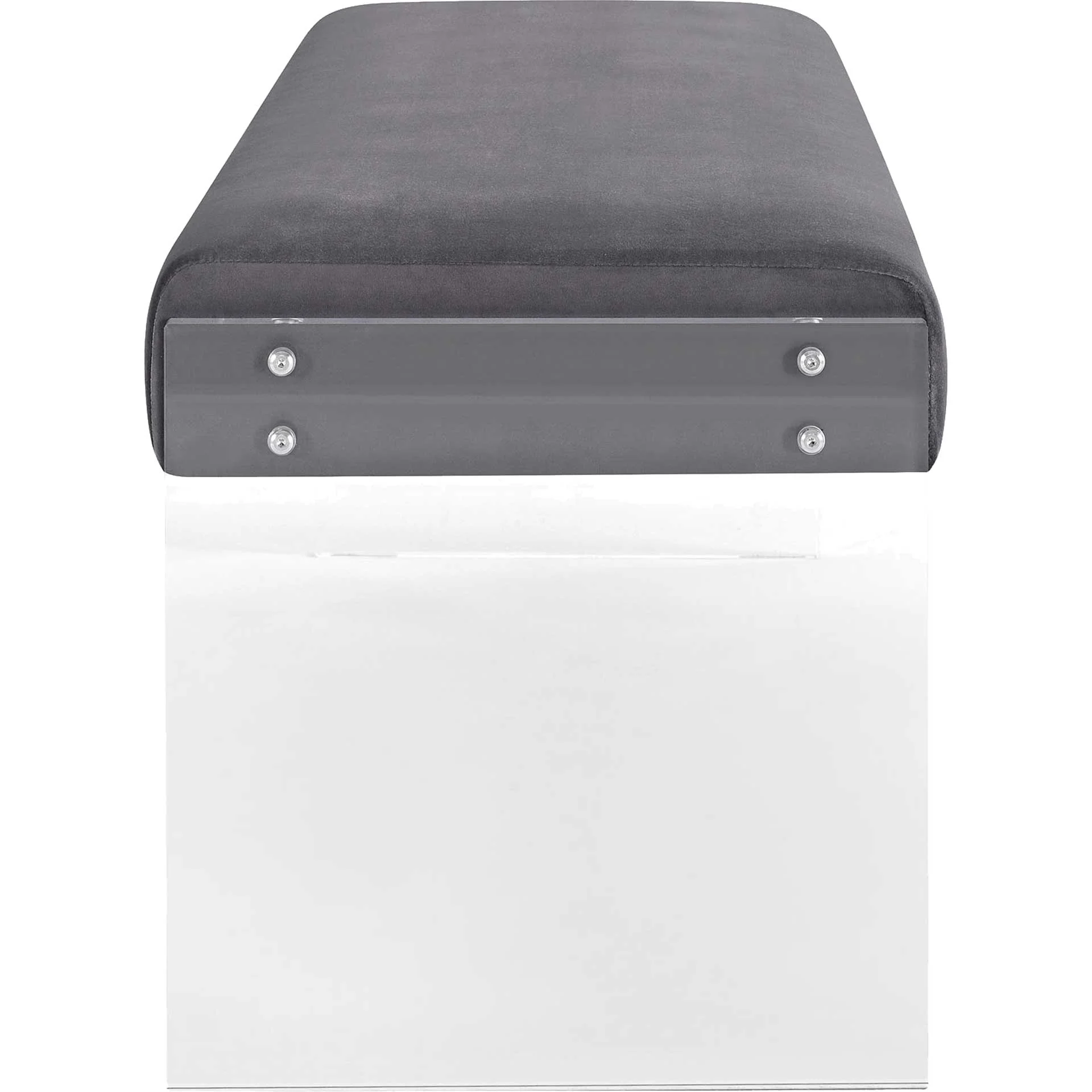 Rome Velvet Bench Gray - Image 3