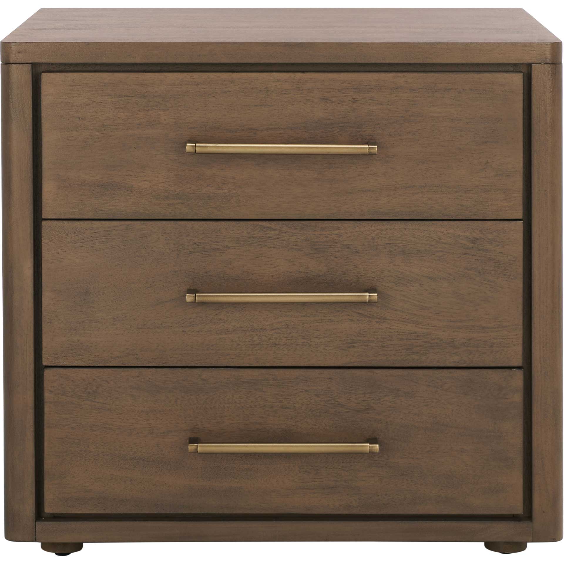 Romilly 3 Drawer Wood Nightstand Brown - Image 2