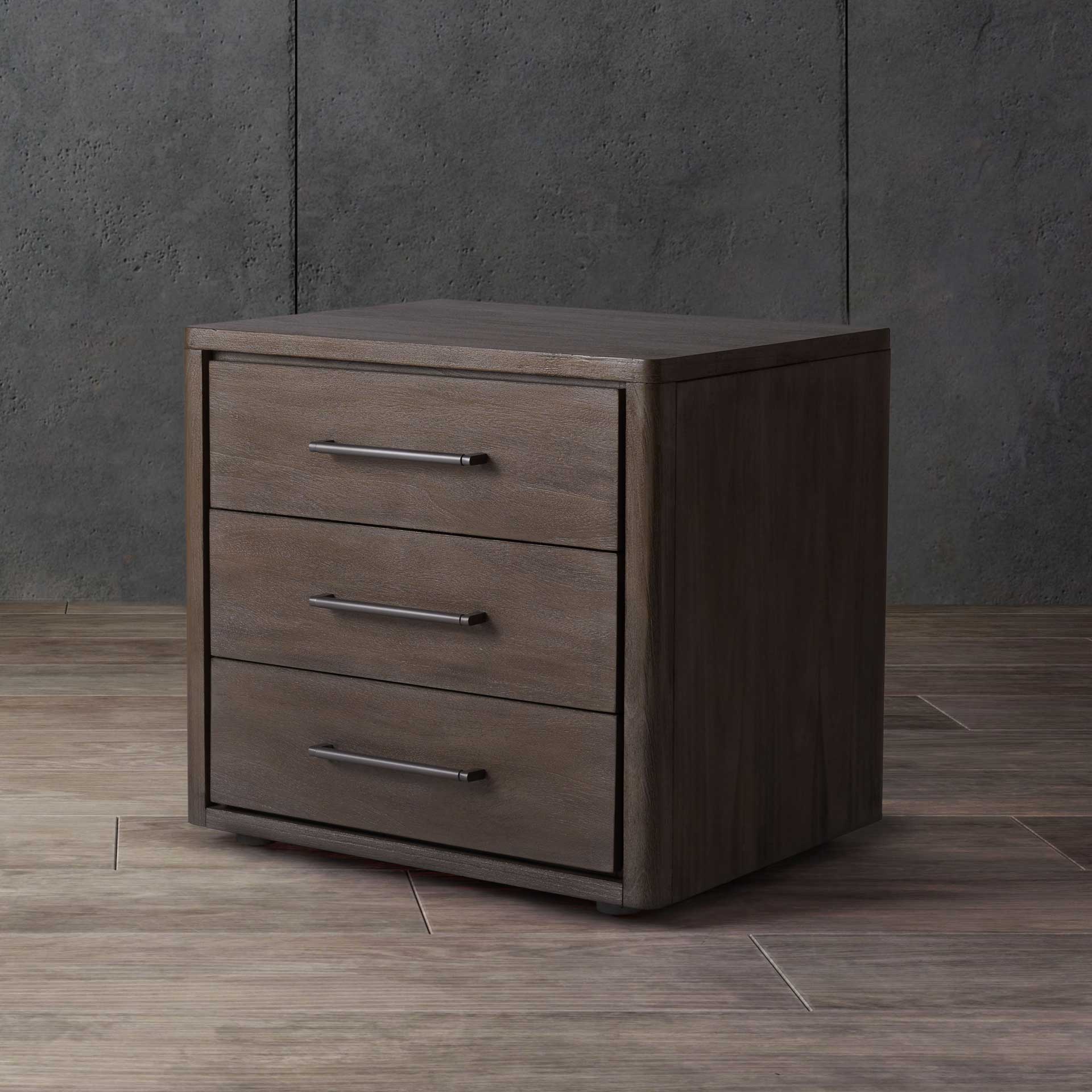 Romilly 3 Drawer Wood Nightstand Light Brown - Image 4