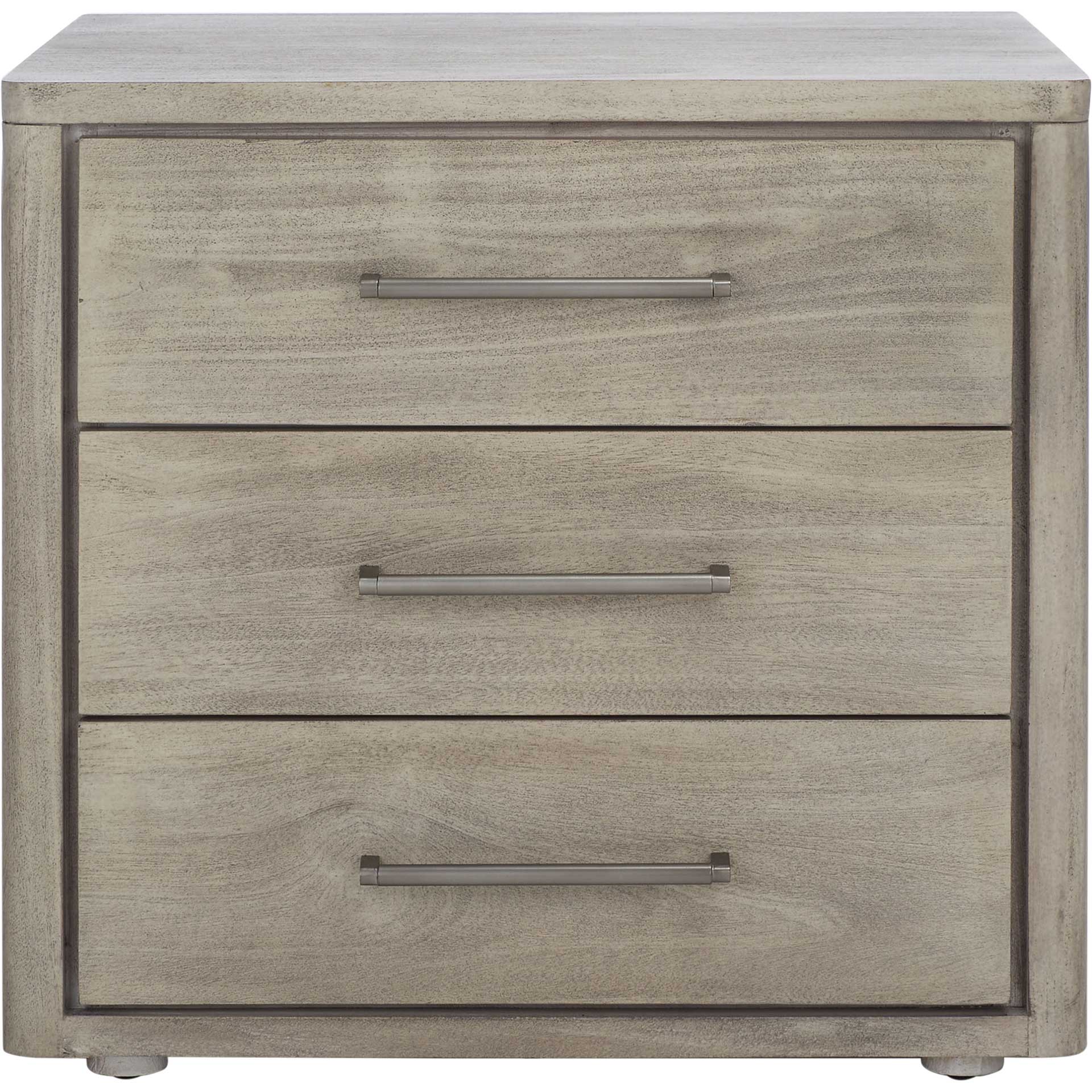 Romilly 3 Drawer Wood Nightstand Light Gray - Image 2
