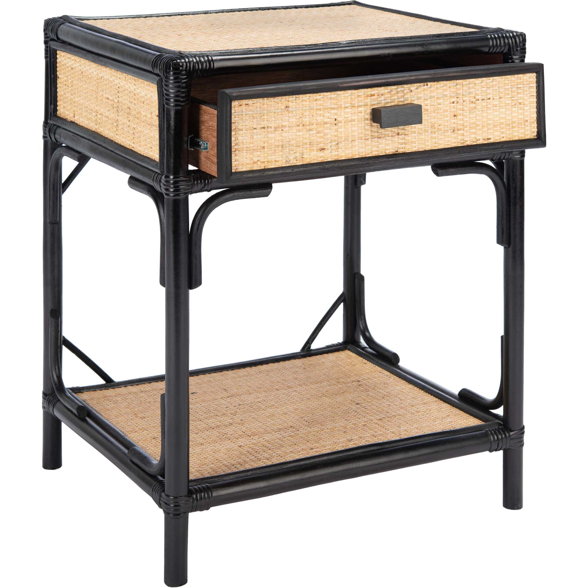 Ronin 1 Drawer 1 Shelf Nightstand Black/Natural - Image 2