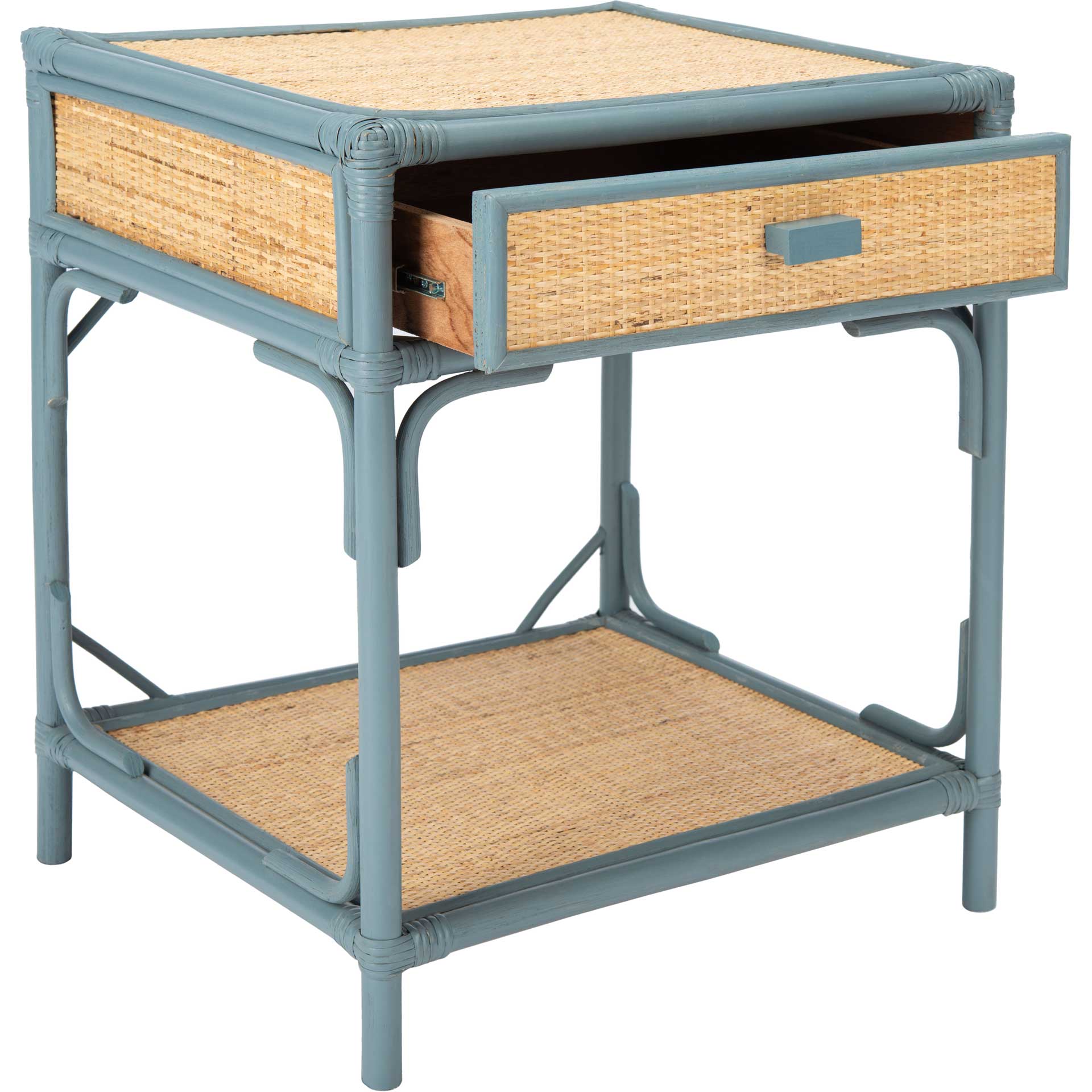 Ronin 1 Drawer 1 Shelf Nightstand Blue Gray/Natural - Image 2