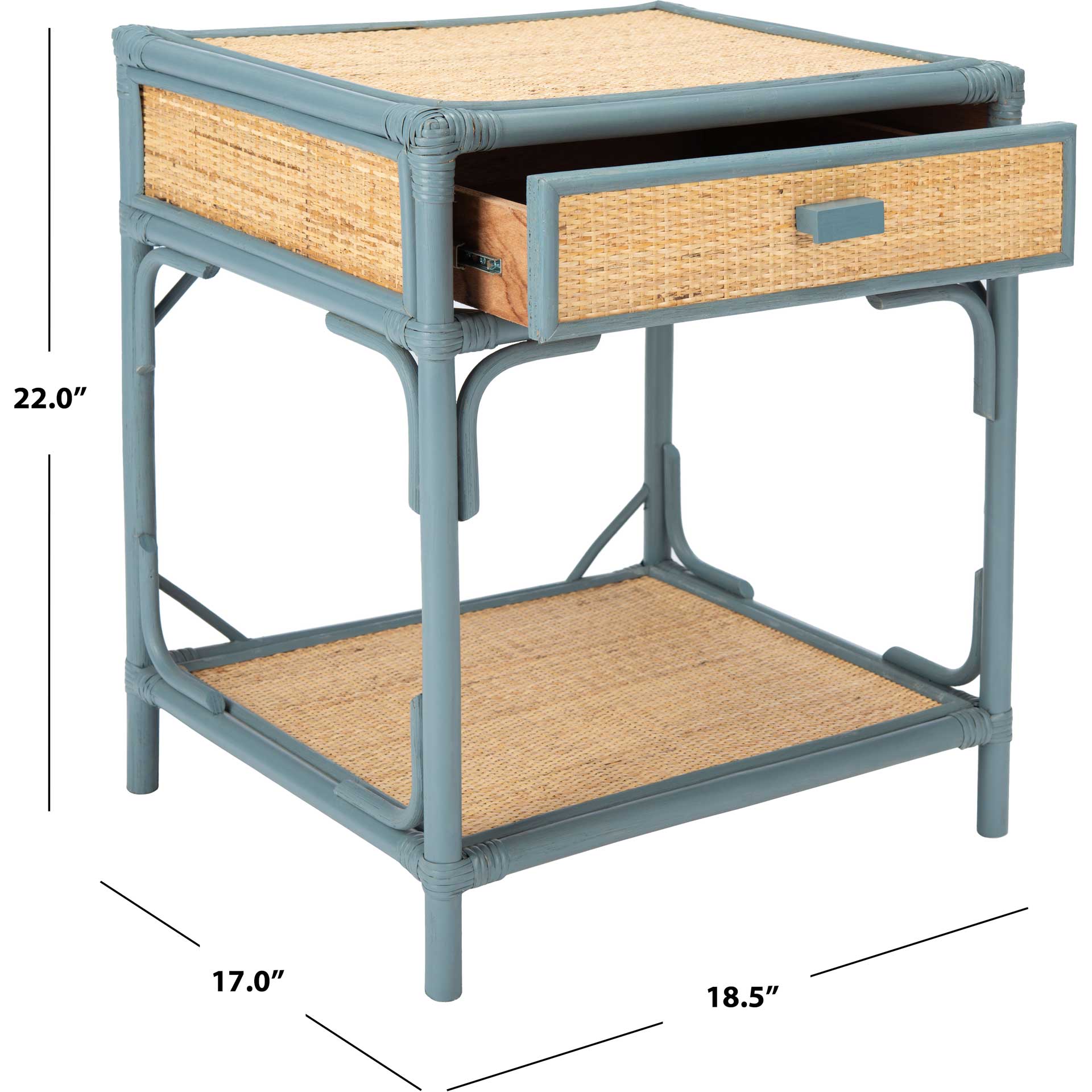 Ronin 1 Drawer 1 Shelf Nightstand Blue Gray/Natural - Image 9